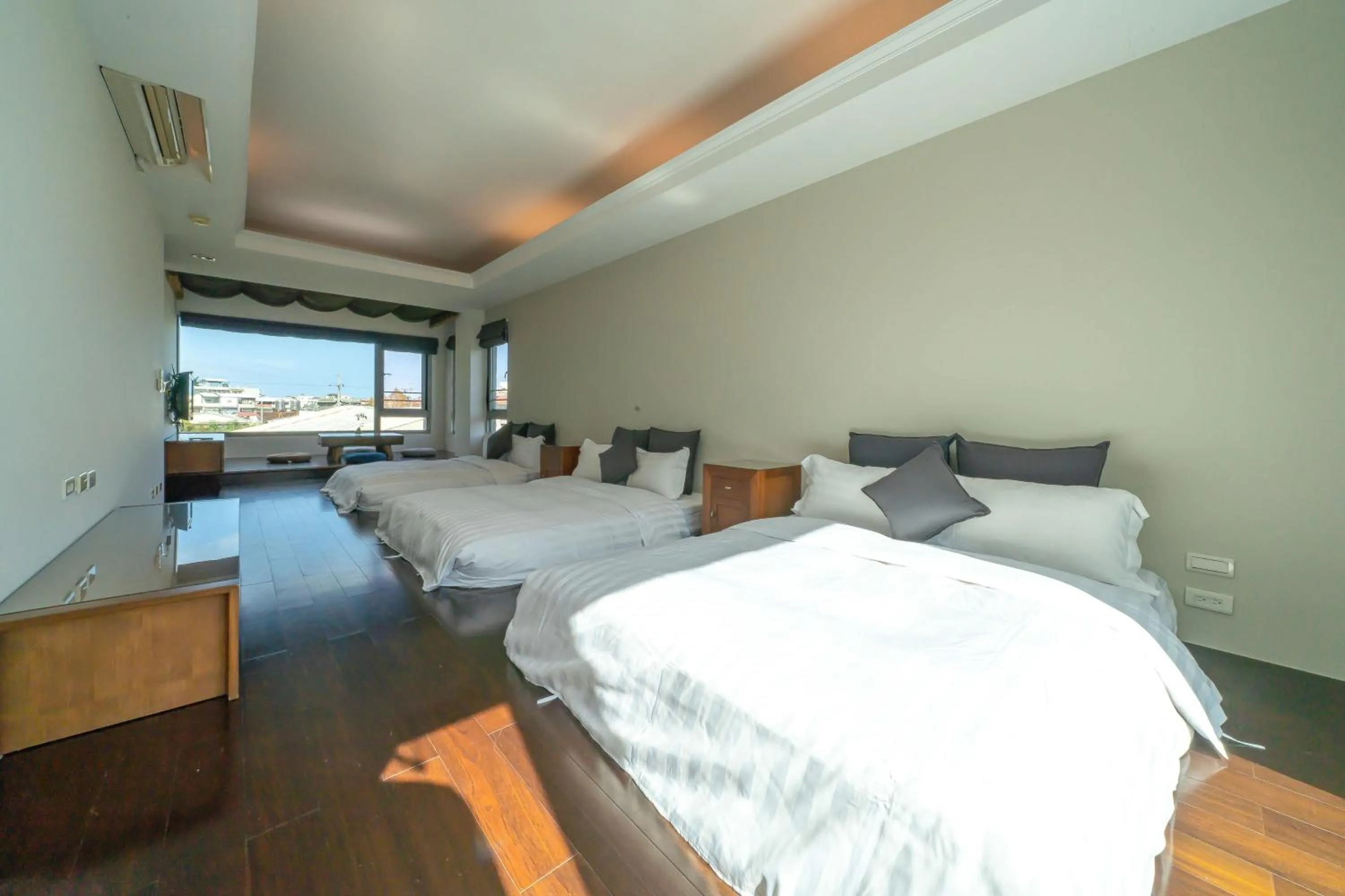 Bed in 美麗晨曦民宿-附停車位 近慈濟