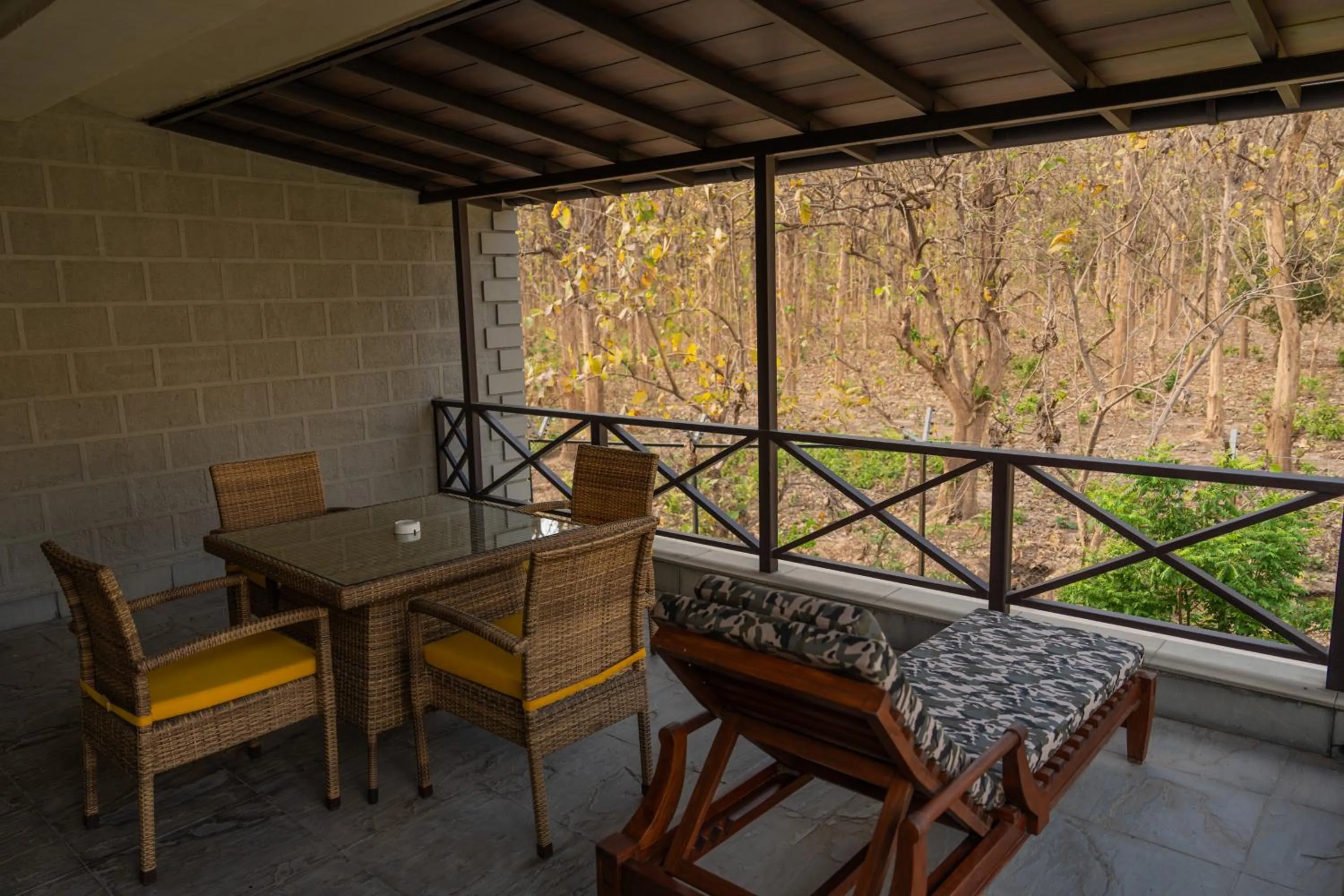 Seating area in Aahana Resort - Jim Corbett