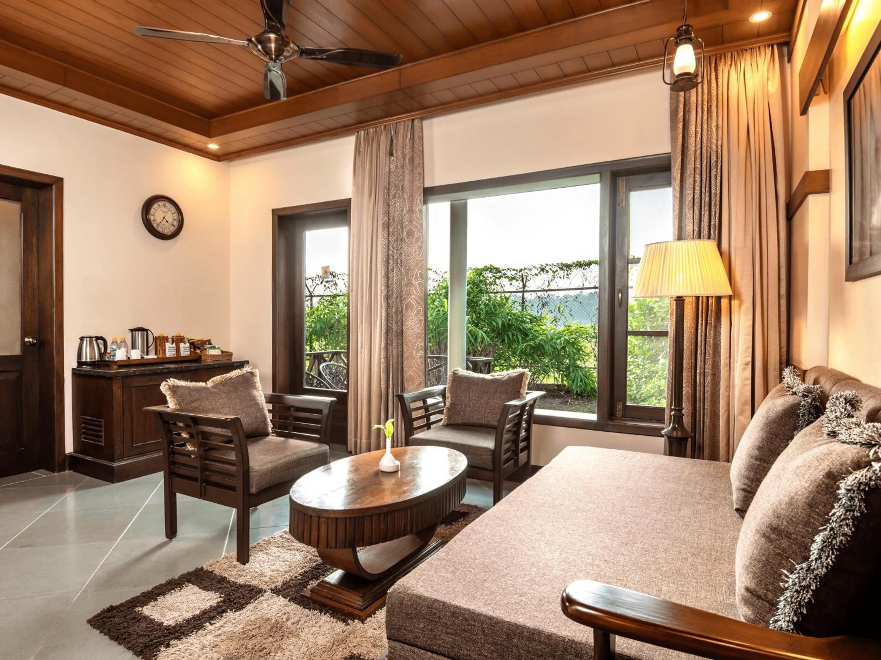 Seating area in Aahana Resort - Jim Corbett