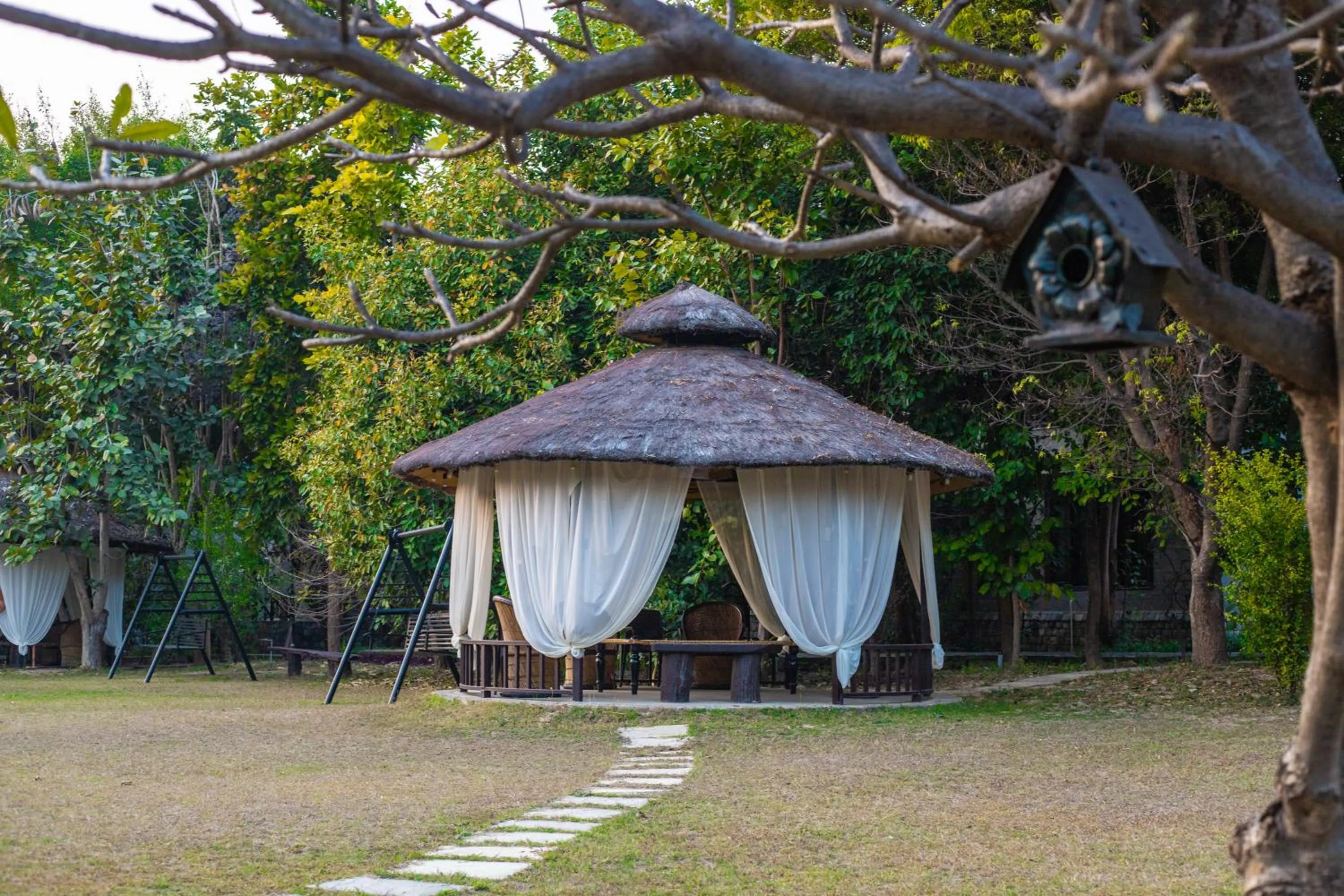 Seating area in Aahana Resort - Jim Corbett