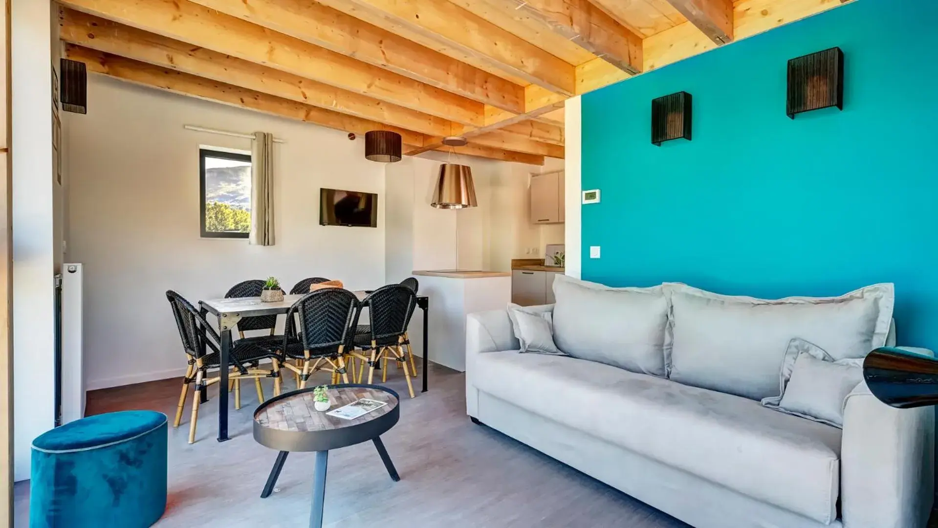 Living room in Vacancéole - Le Village des Oiseaux Living room in Vacancéole - Le Village des Oiseaux