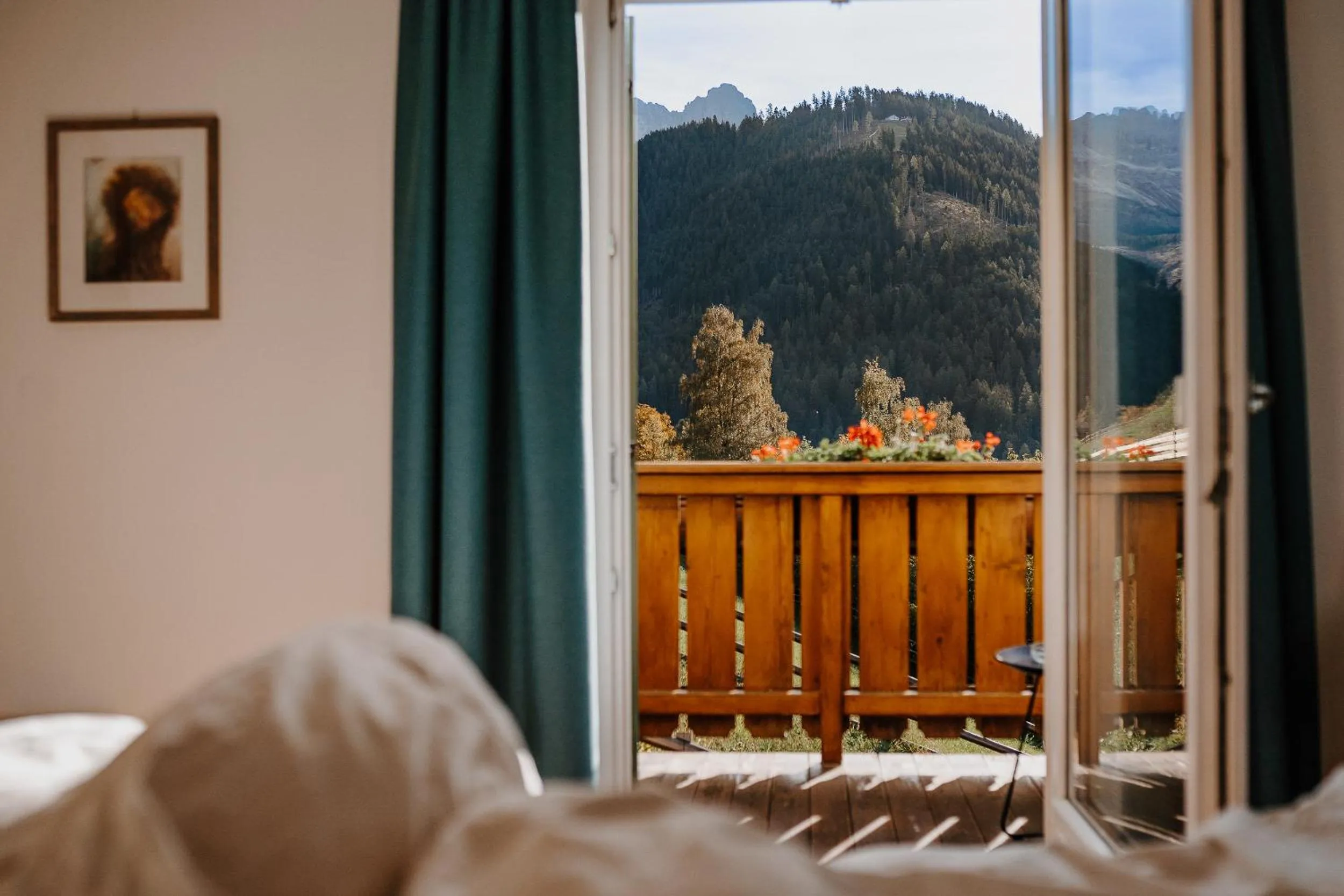 Balcony/Terrace, Bed in Hotel Berghaus Rosengarten