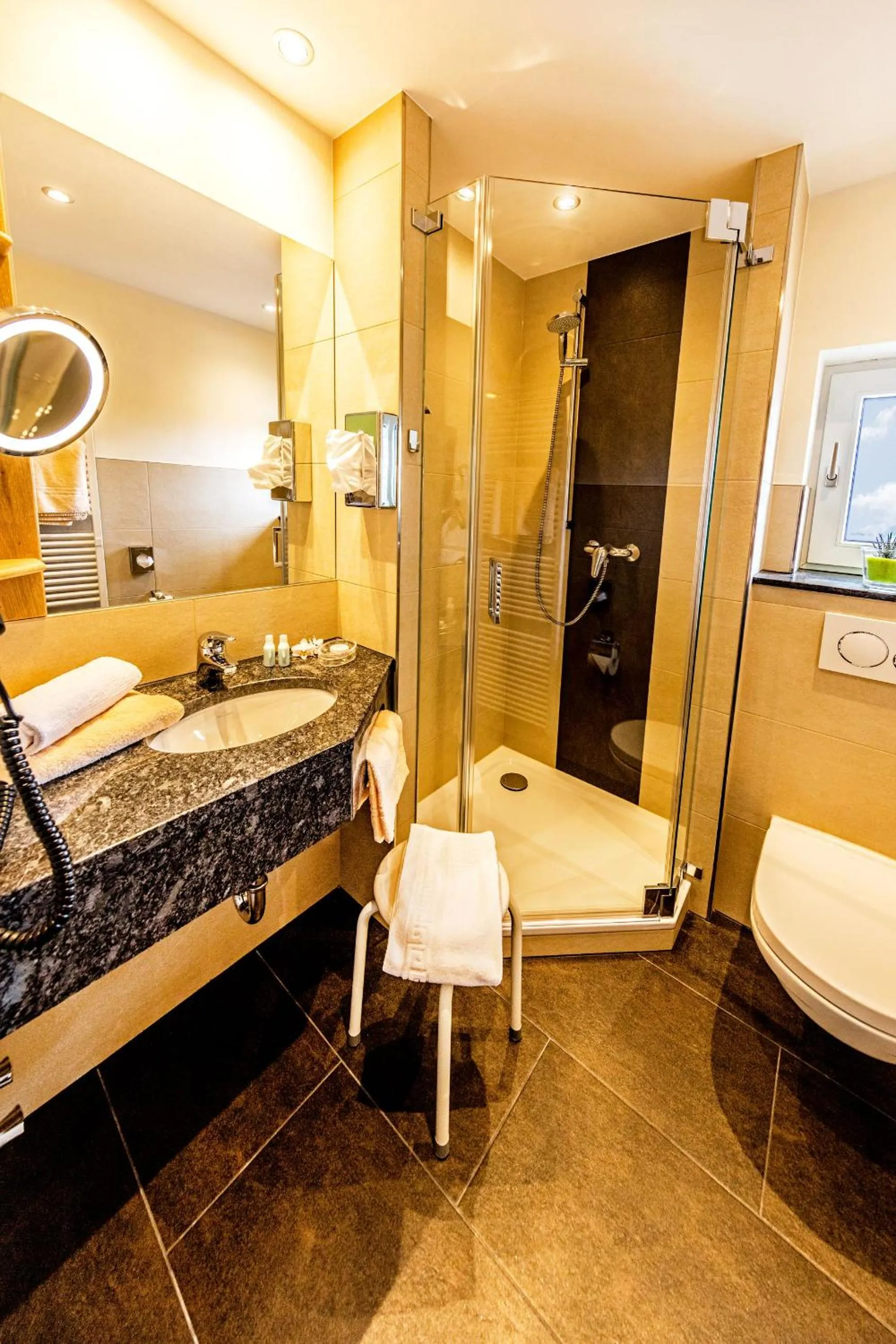 Bathroom, Bed in Hotel Haus Seeblick