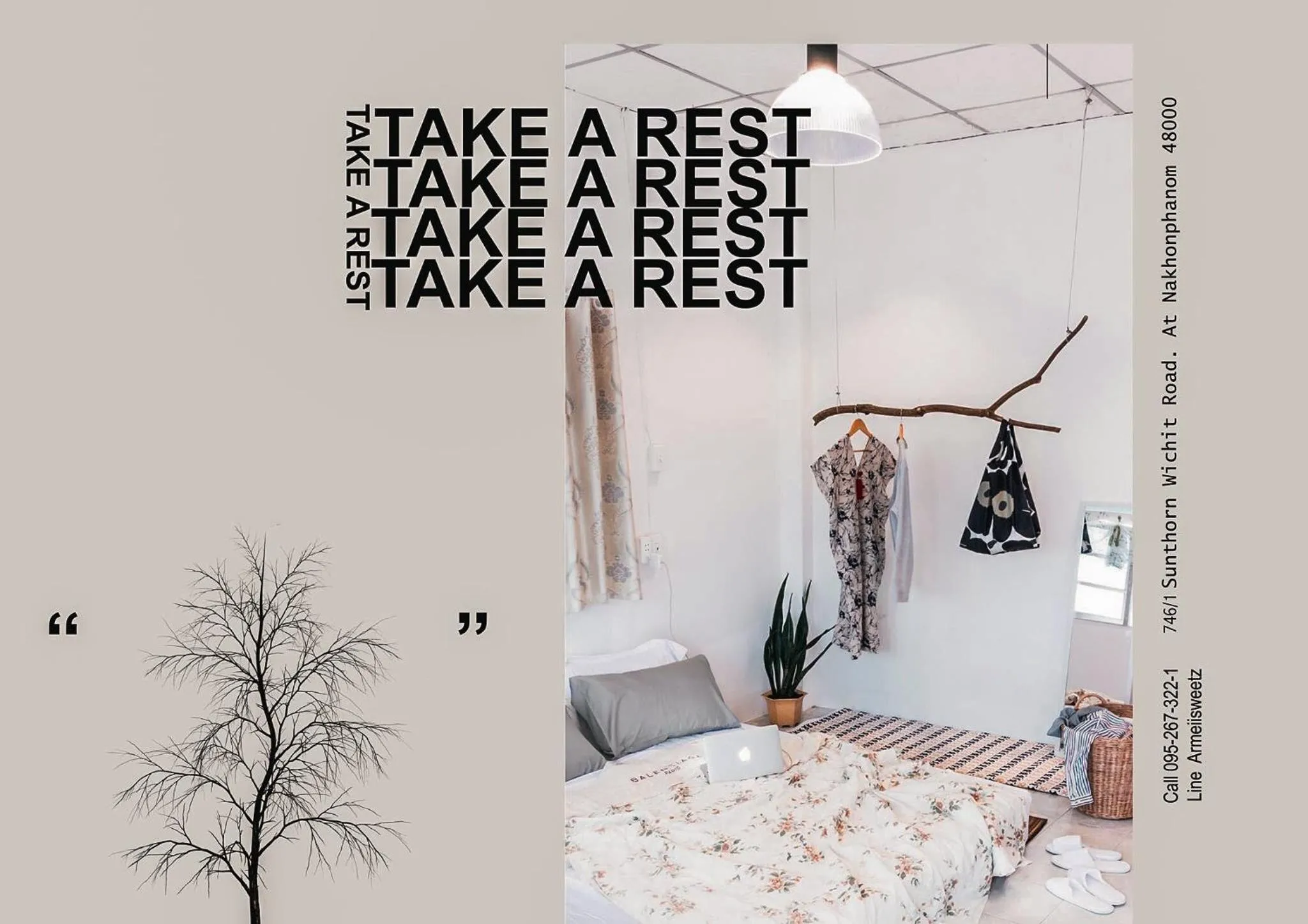 Bed in Take A Rest At Nakhon Phanom