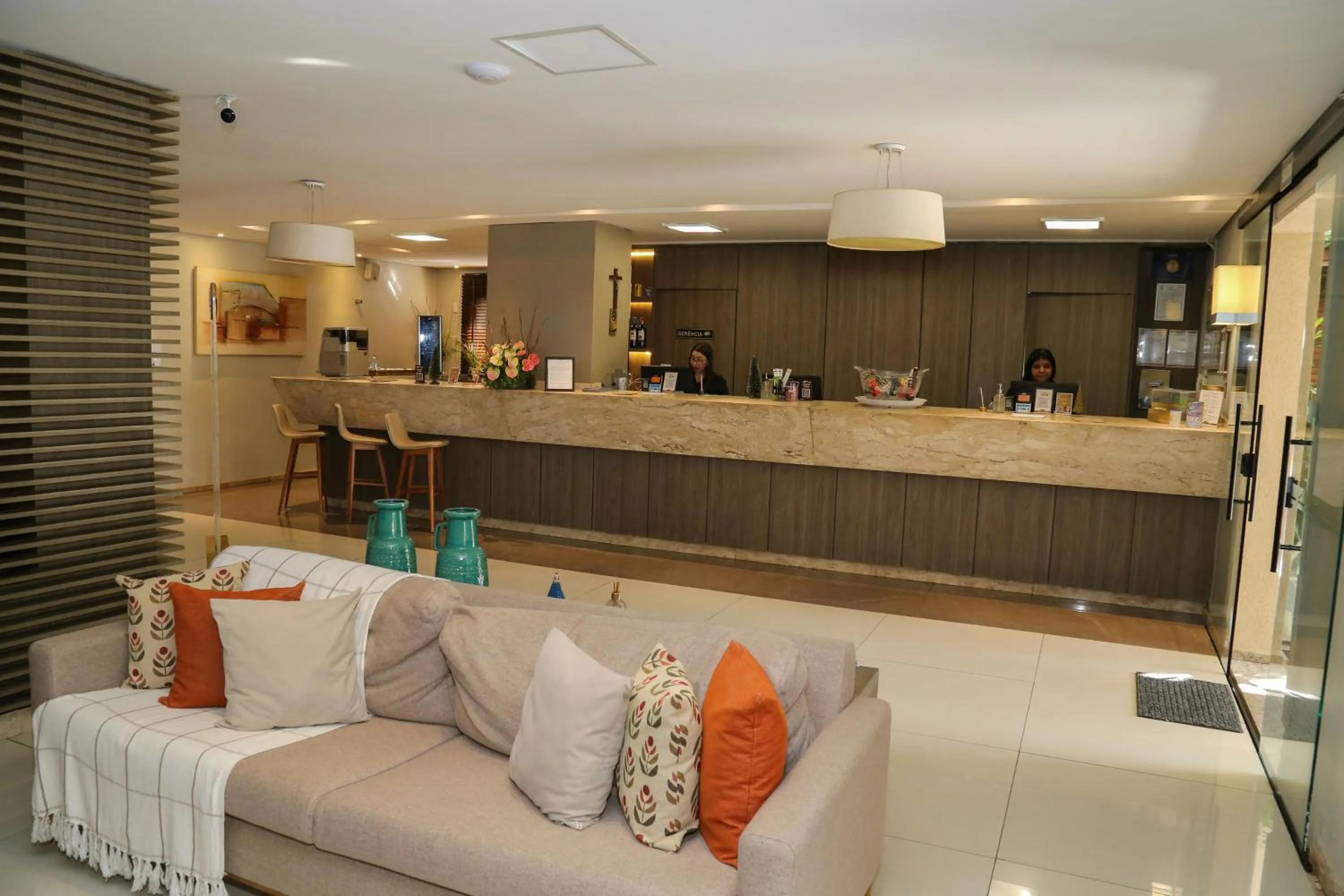 Lobby or reception in Class Hotel Guaxupé
