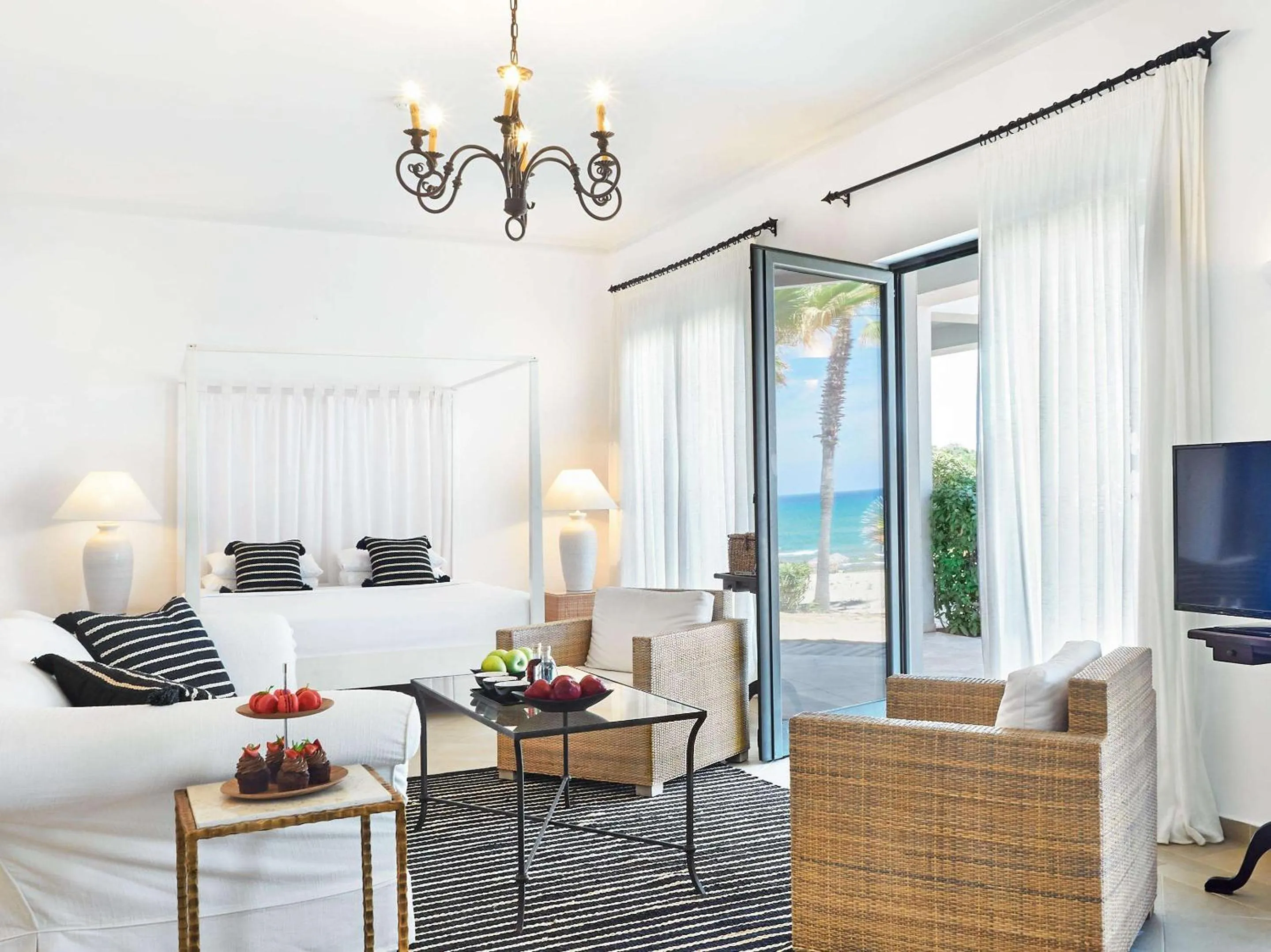 Bedroom, Bed in Grecotel LUXME Oasis at Riviera Olympia & Aqua Park