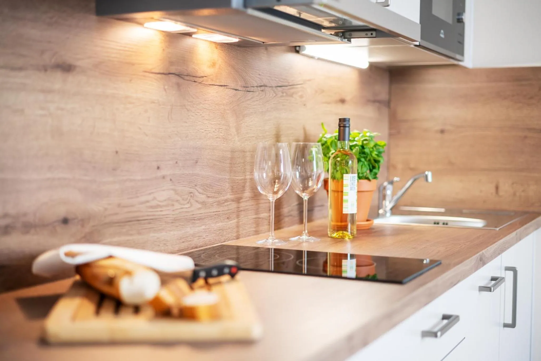 Kitchen or kitchenette in AKZENT Apartmenthotel Binz