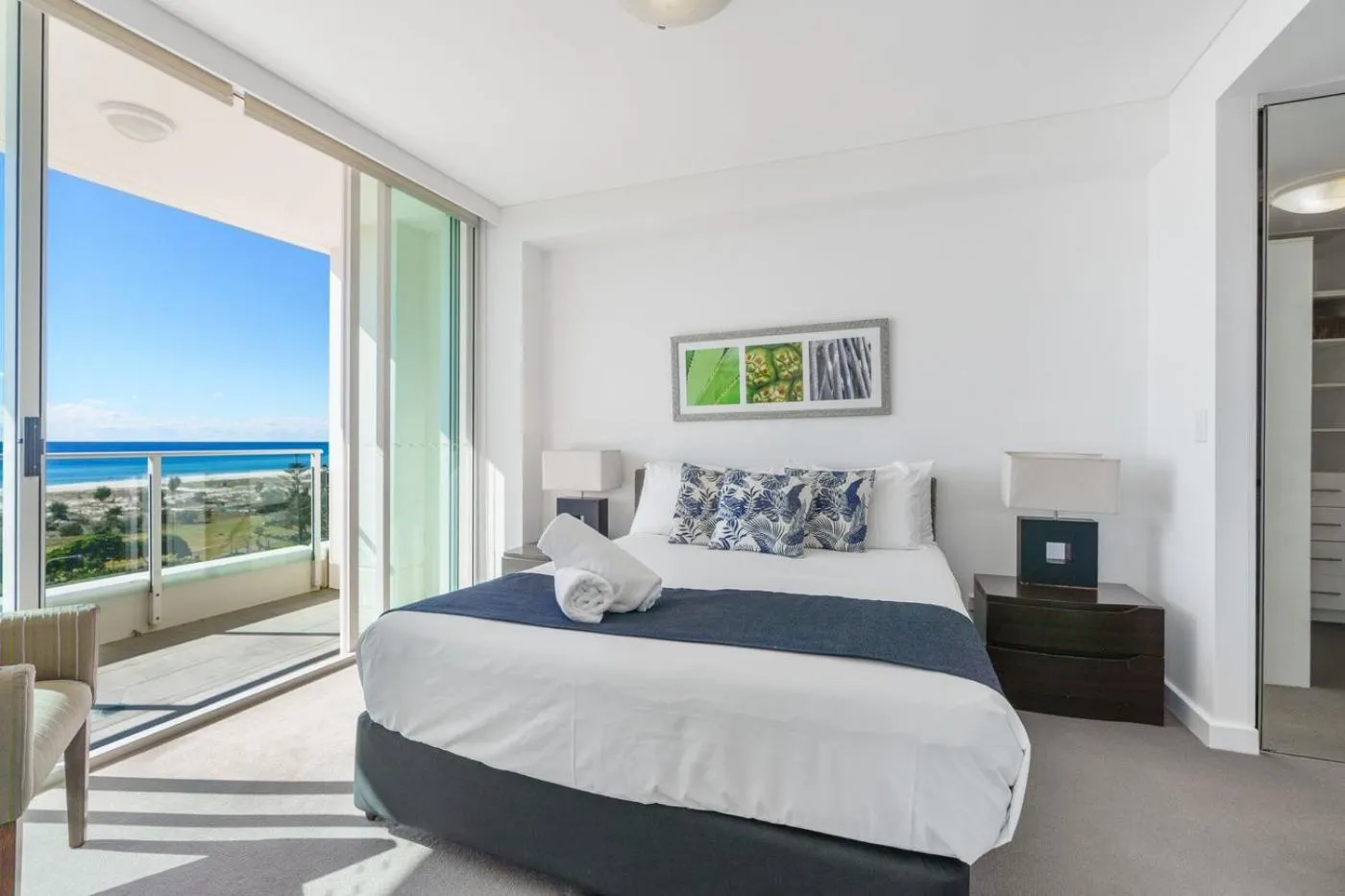 Bed in Kirra Surf Apartments