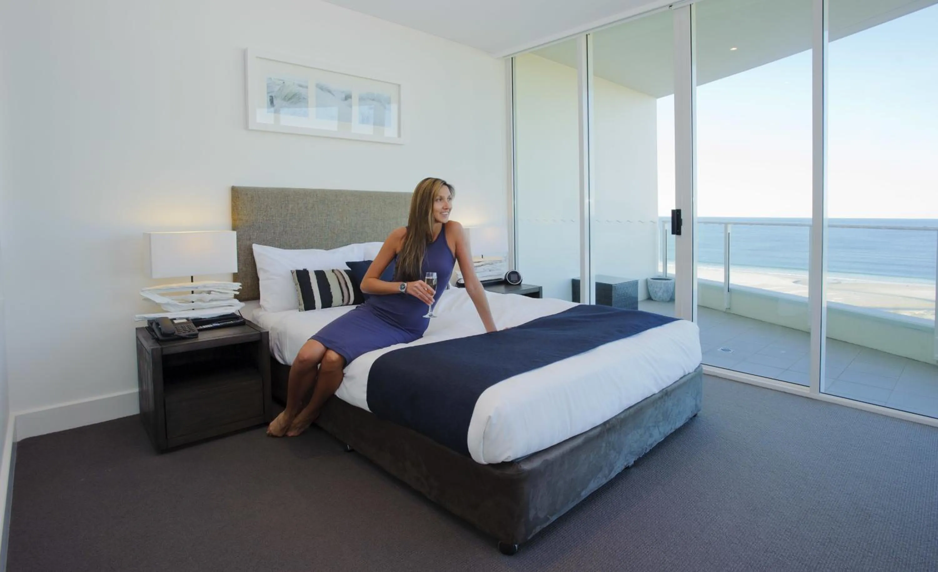 Bed in Kirra Surf Apartments