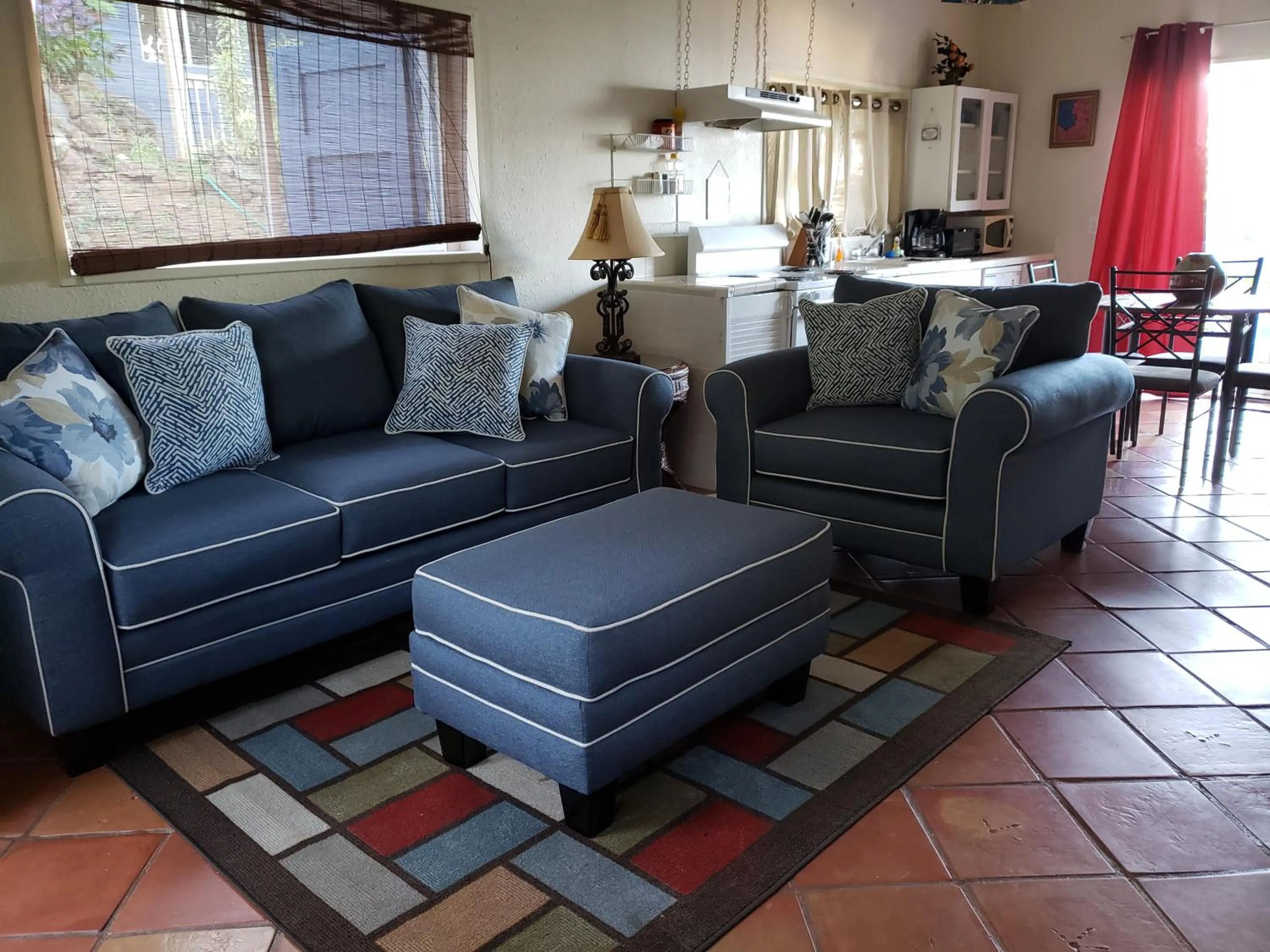 Living room in The Cottage at Villa Indigo