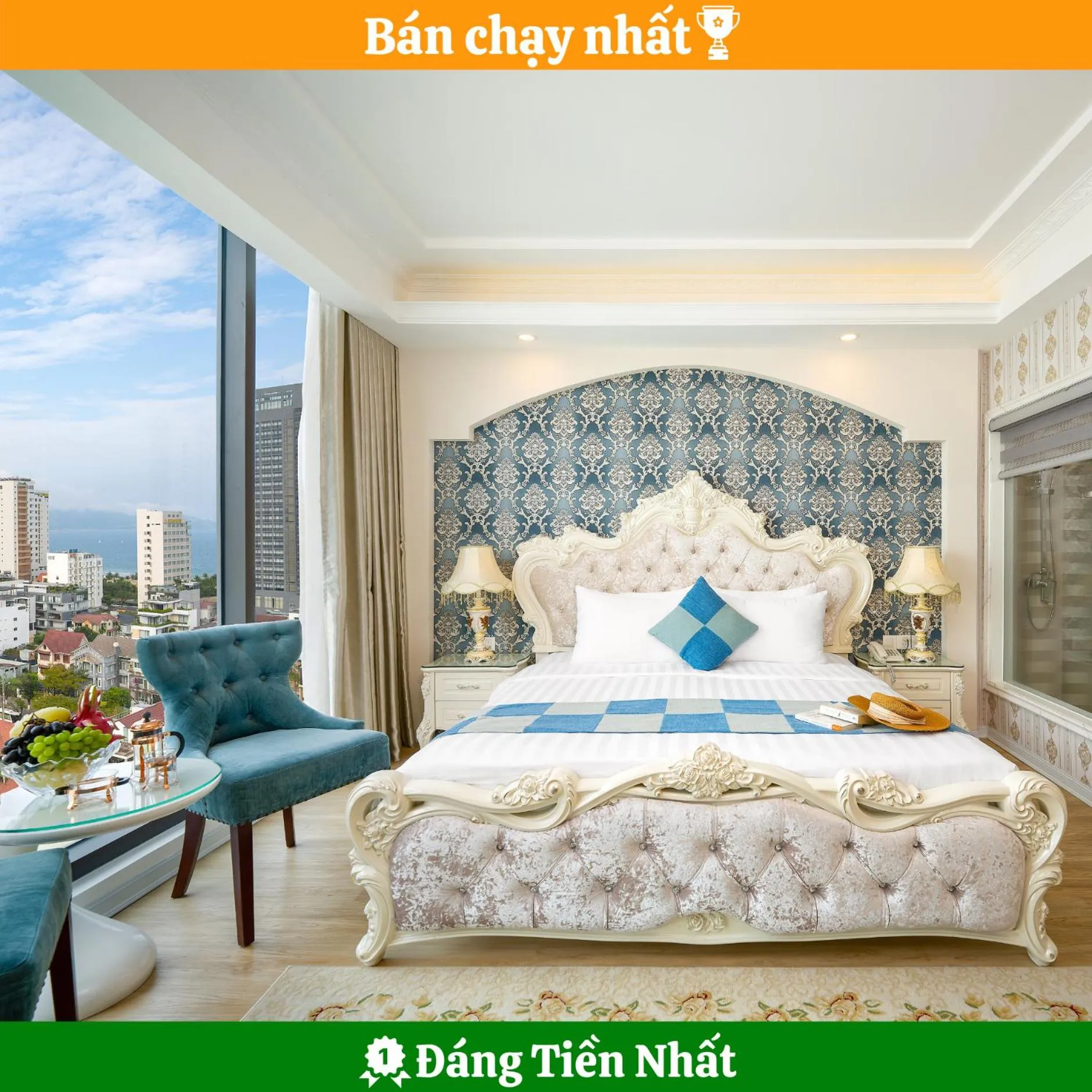 Bed in Golden Rose Hotel