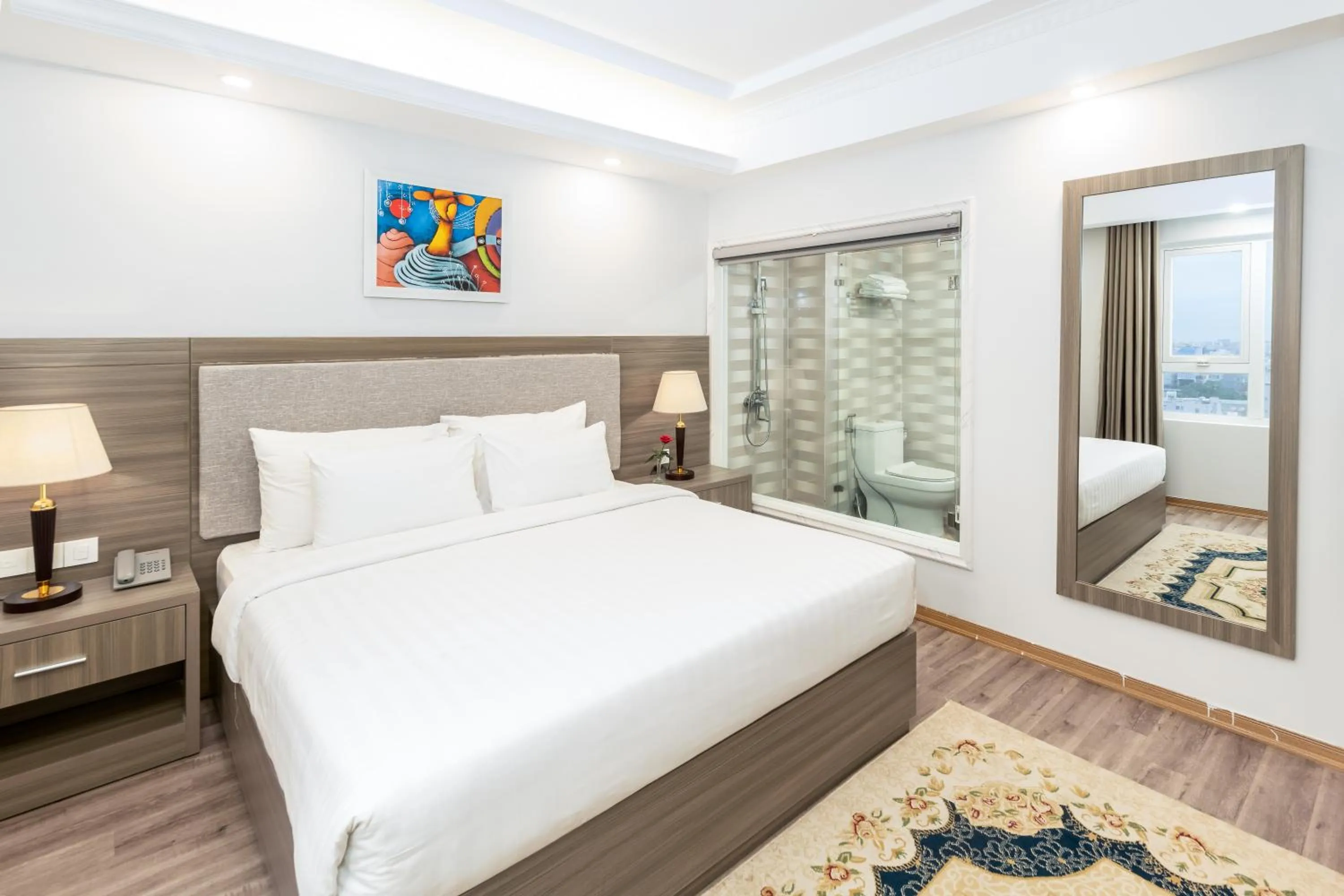 Bed in Golden Rose Hotel