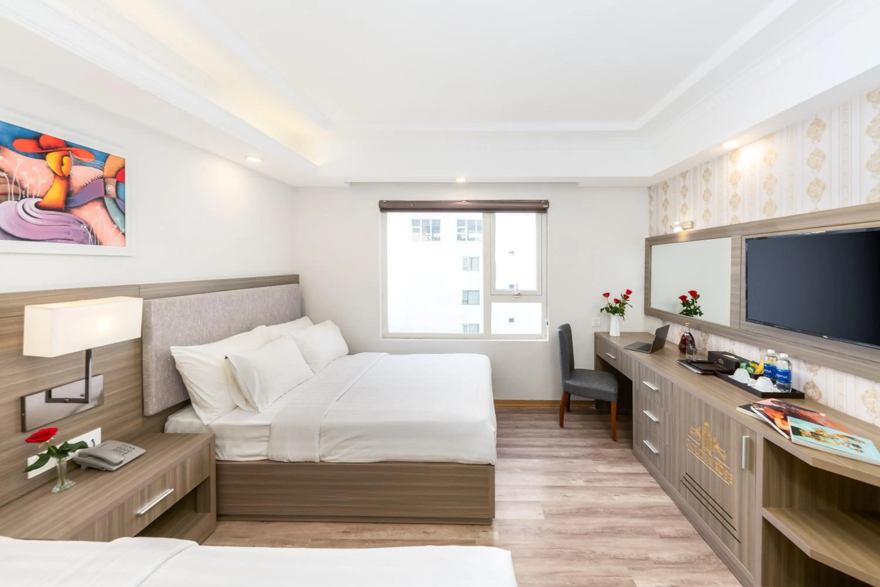 Photo of the whole room, Bed in Golden Rose Hotel