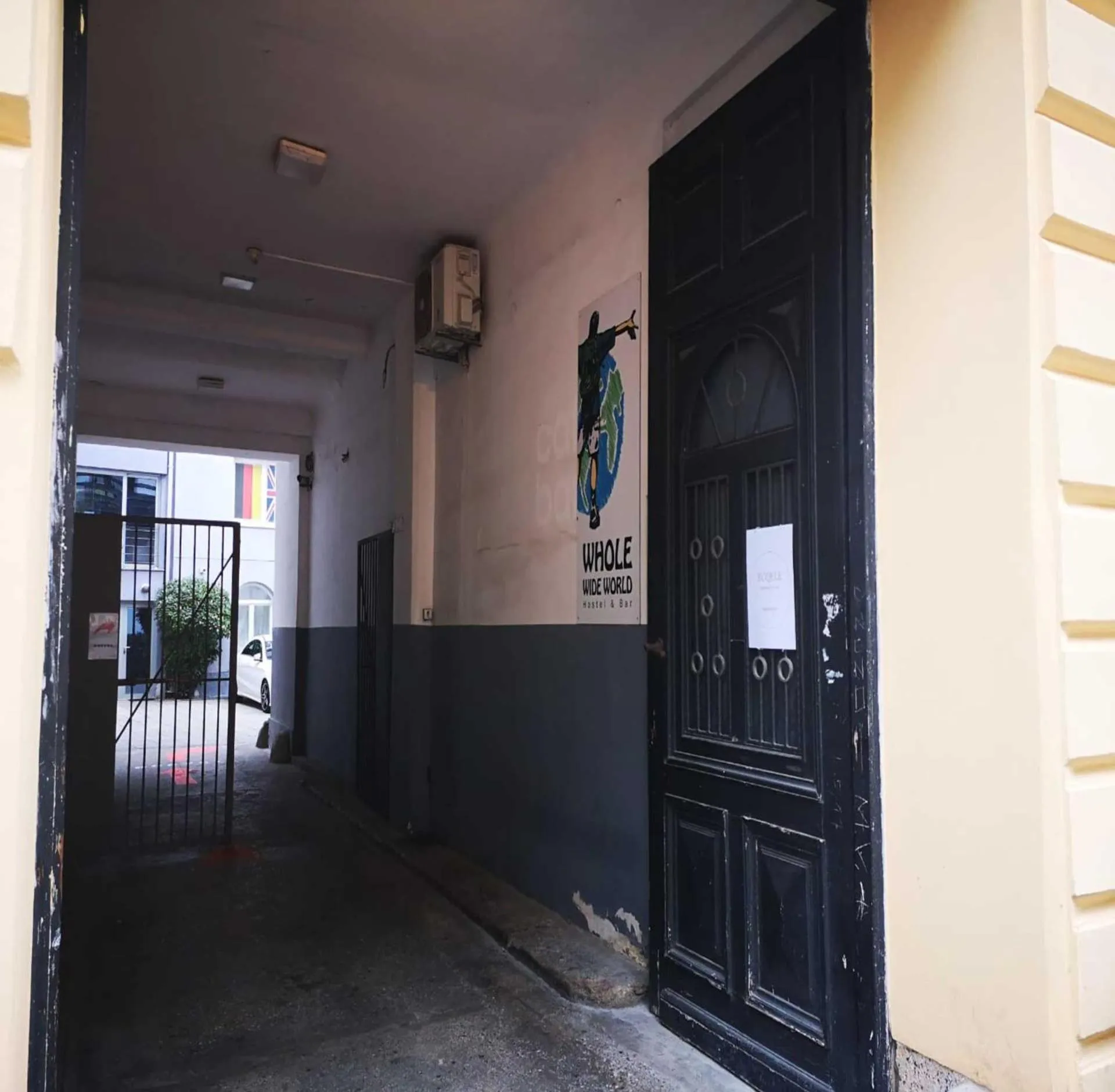 Facade/entrance in Whole Wide World Hostel