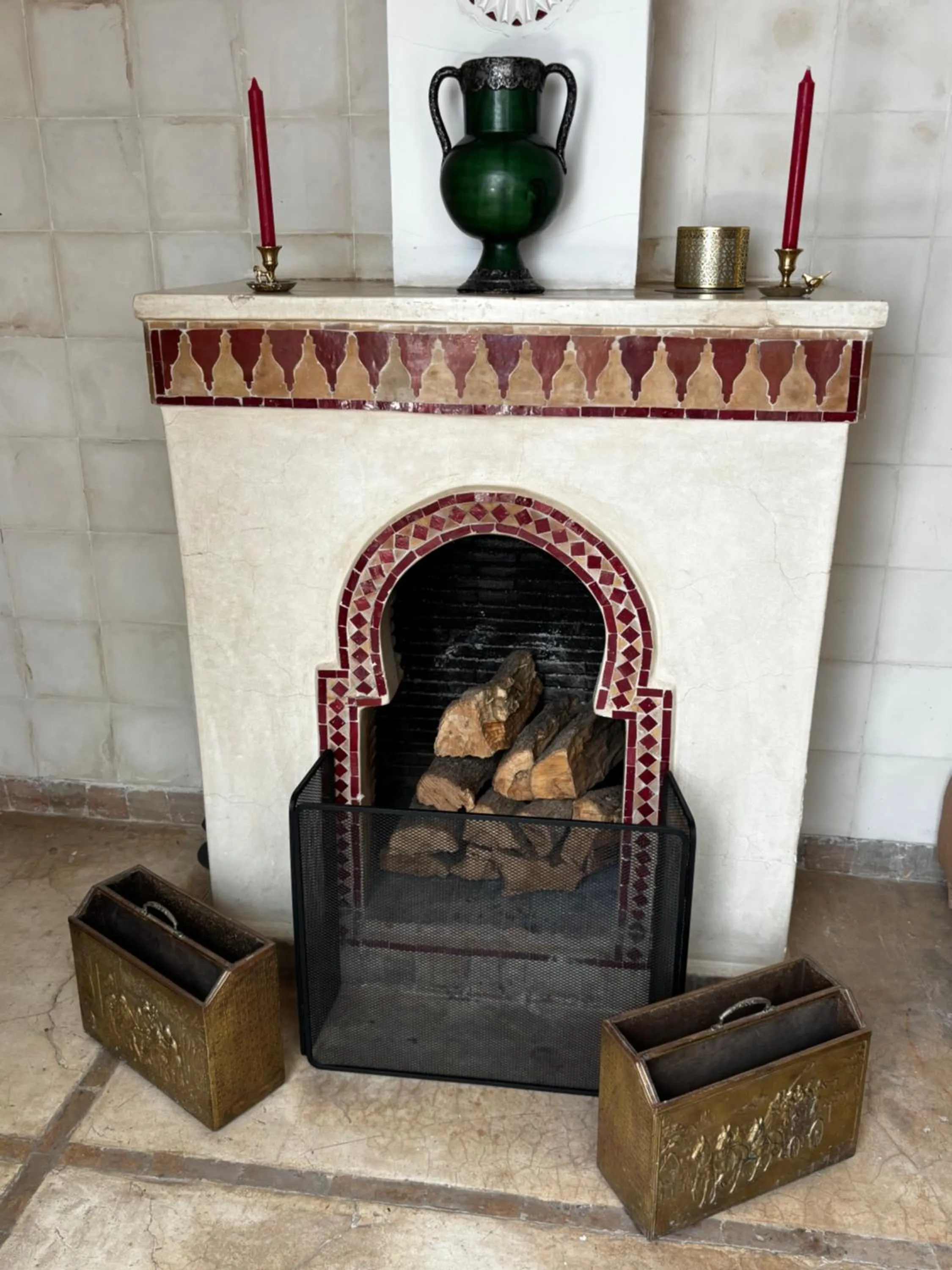 fireplace in Riad la Cigale