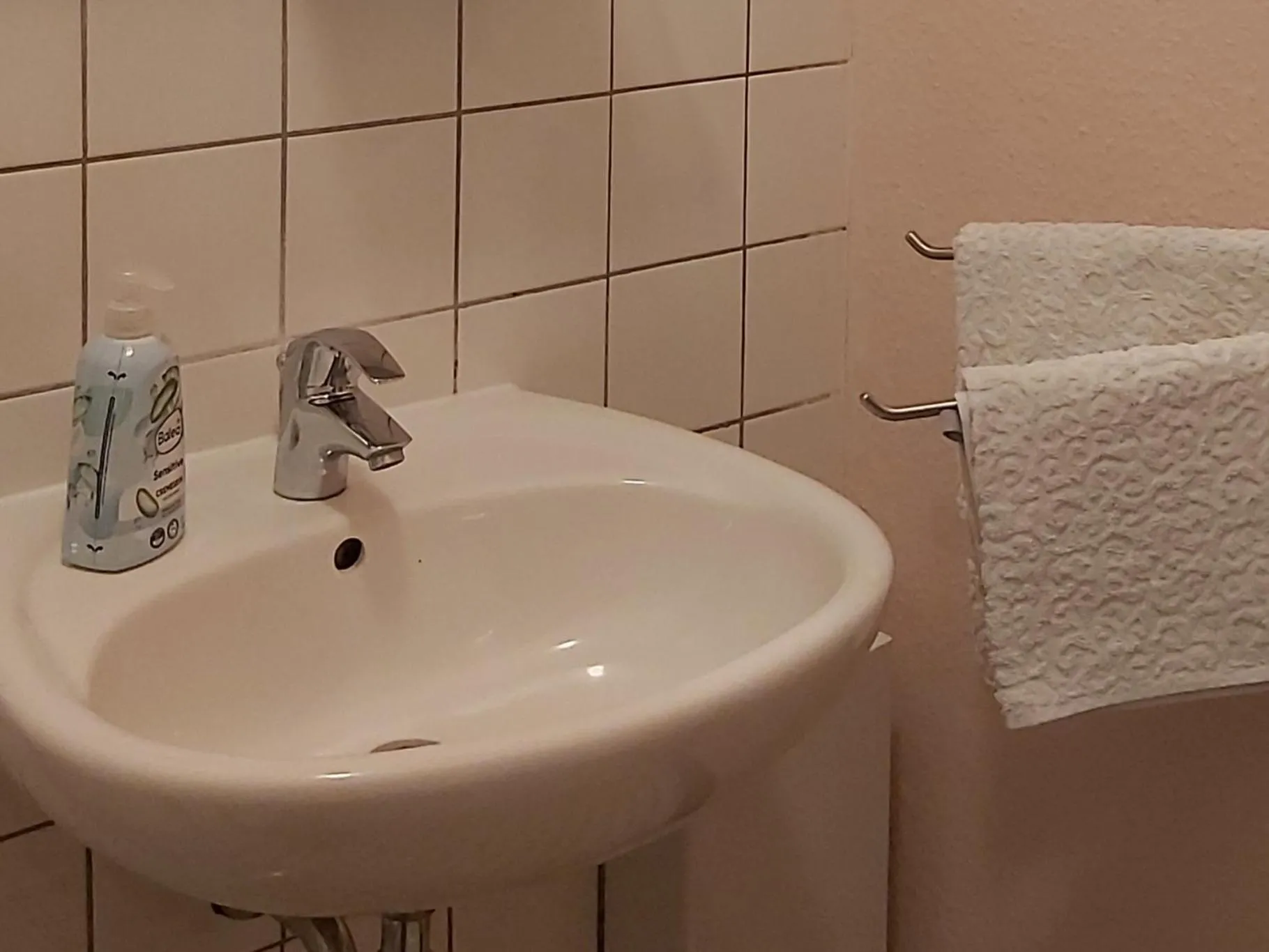 Bathroom in City-Ferienwohnungen-Dresden - zentral gelegen im Haus Louisenstrasse 11 - Dresden-Neustadt