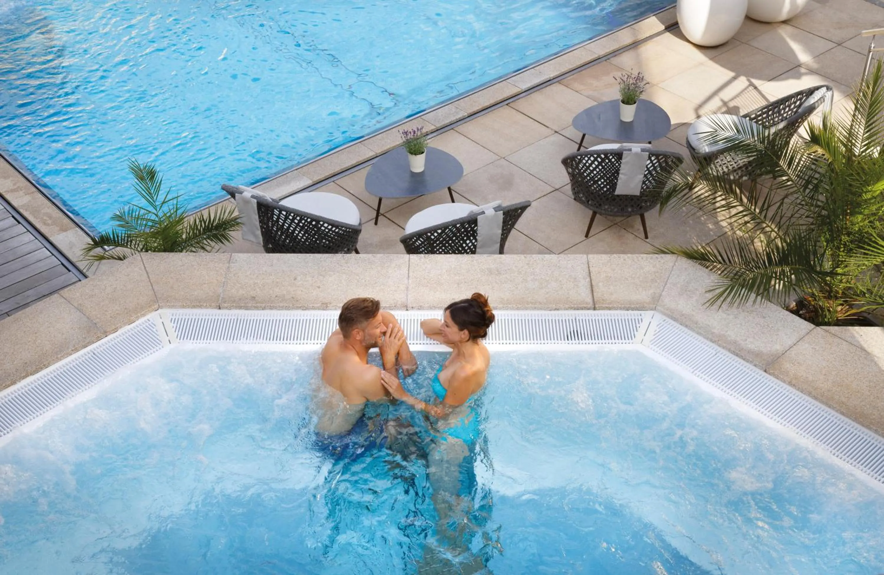 Pool view in Wellness- & Sporthotel Jagdhof