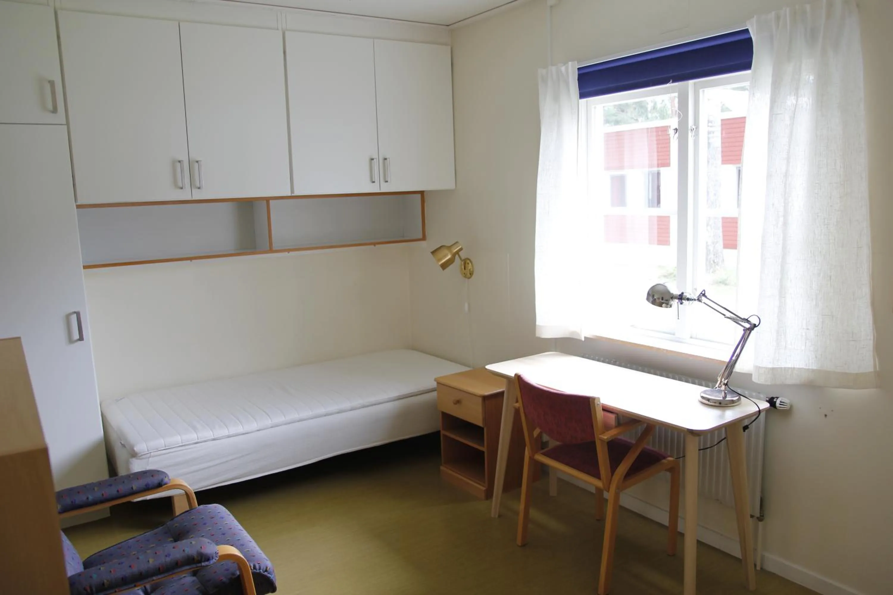 Bedroom, Bed in Leksands Folkhögskola