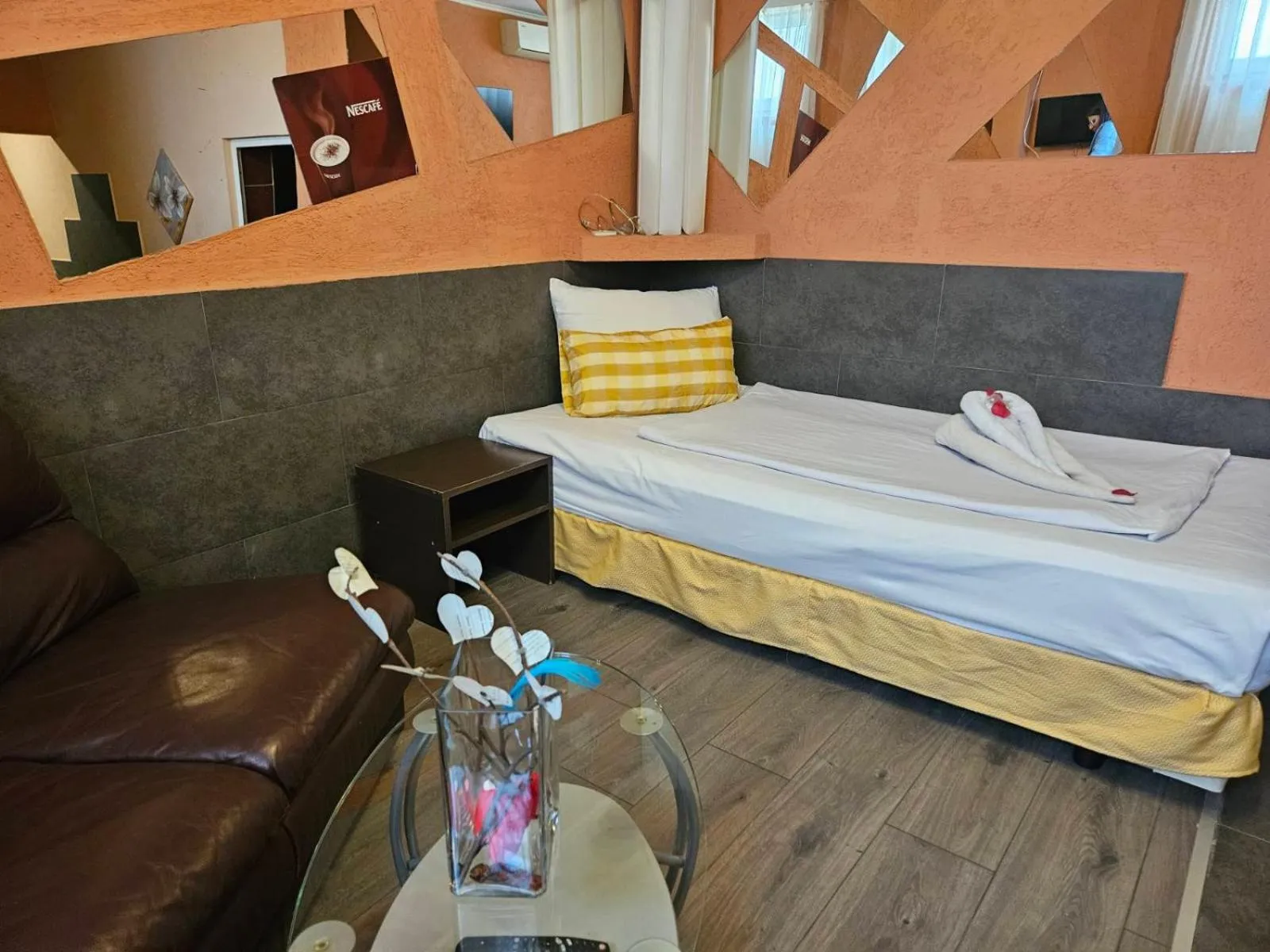 Bed in Paralax Hotel