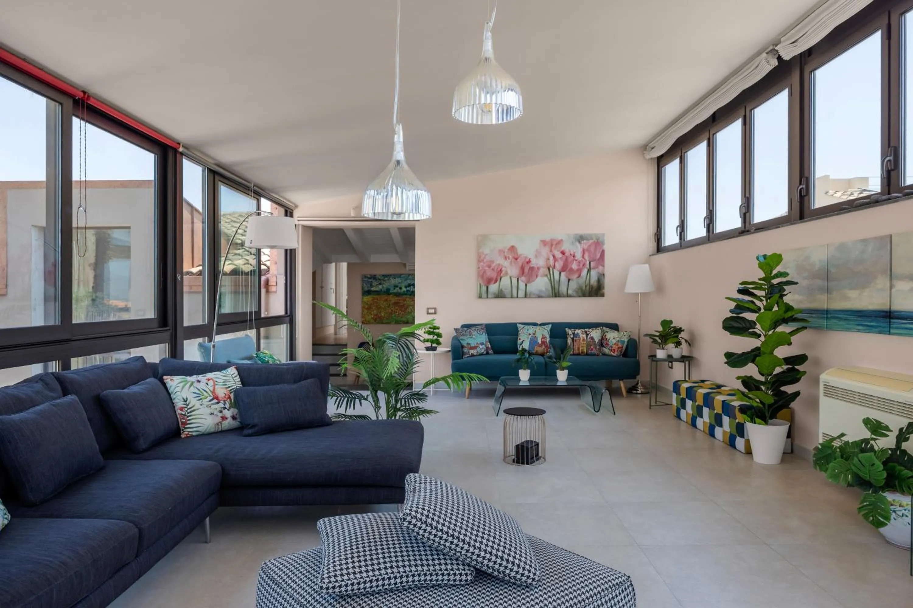 Living room in Luxury Panoramic Loft with heated pool near Catania, Taormina, the Sea and Mount Etna by SicilianRelaxingHomes