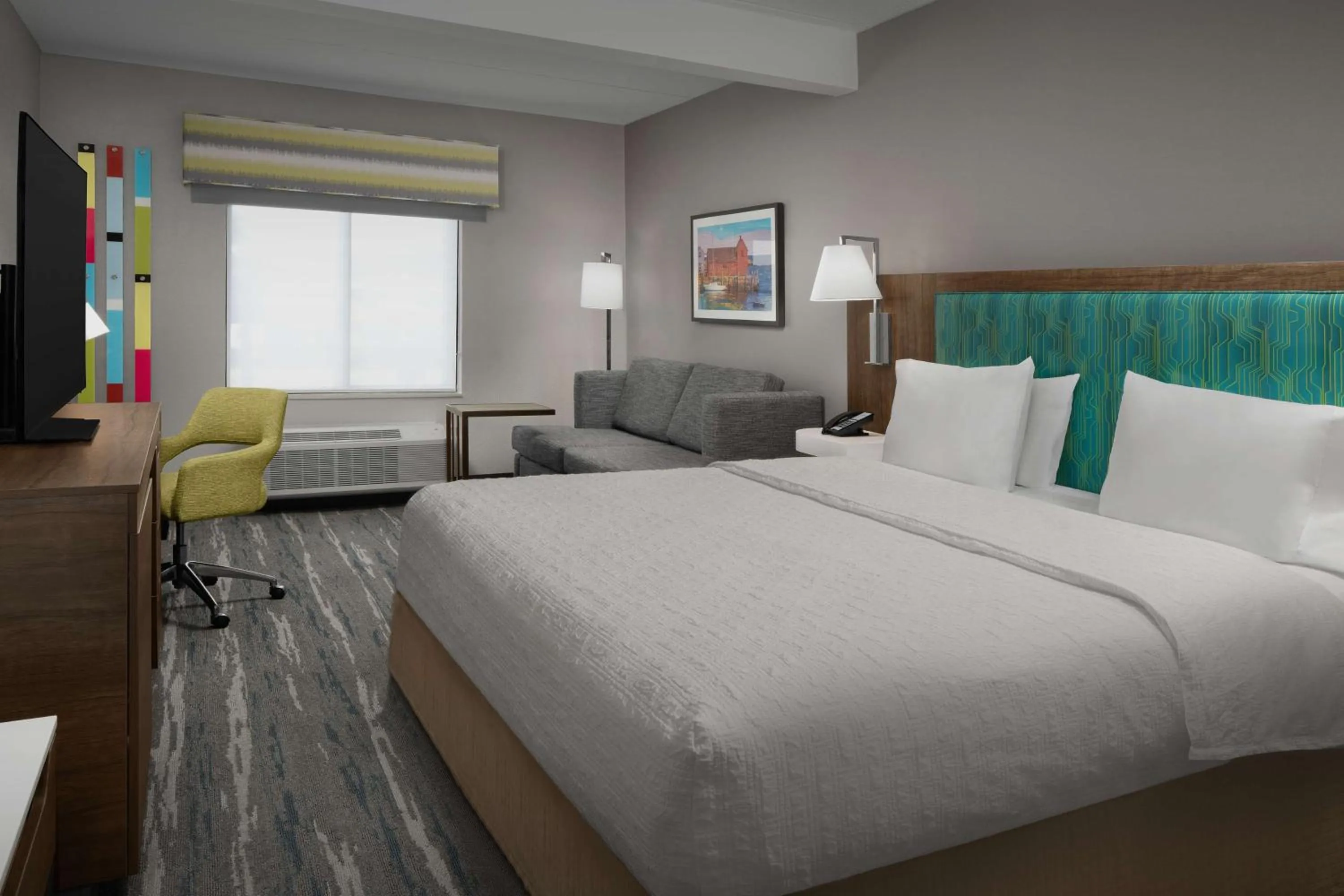 Living room, Bed in Hampton Inn Haverhill