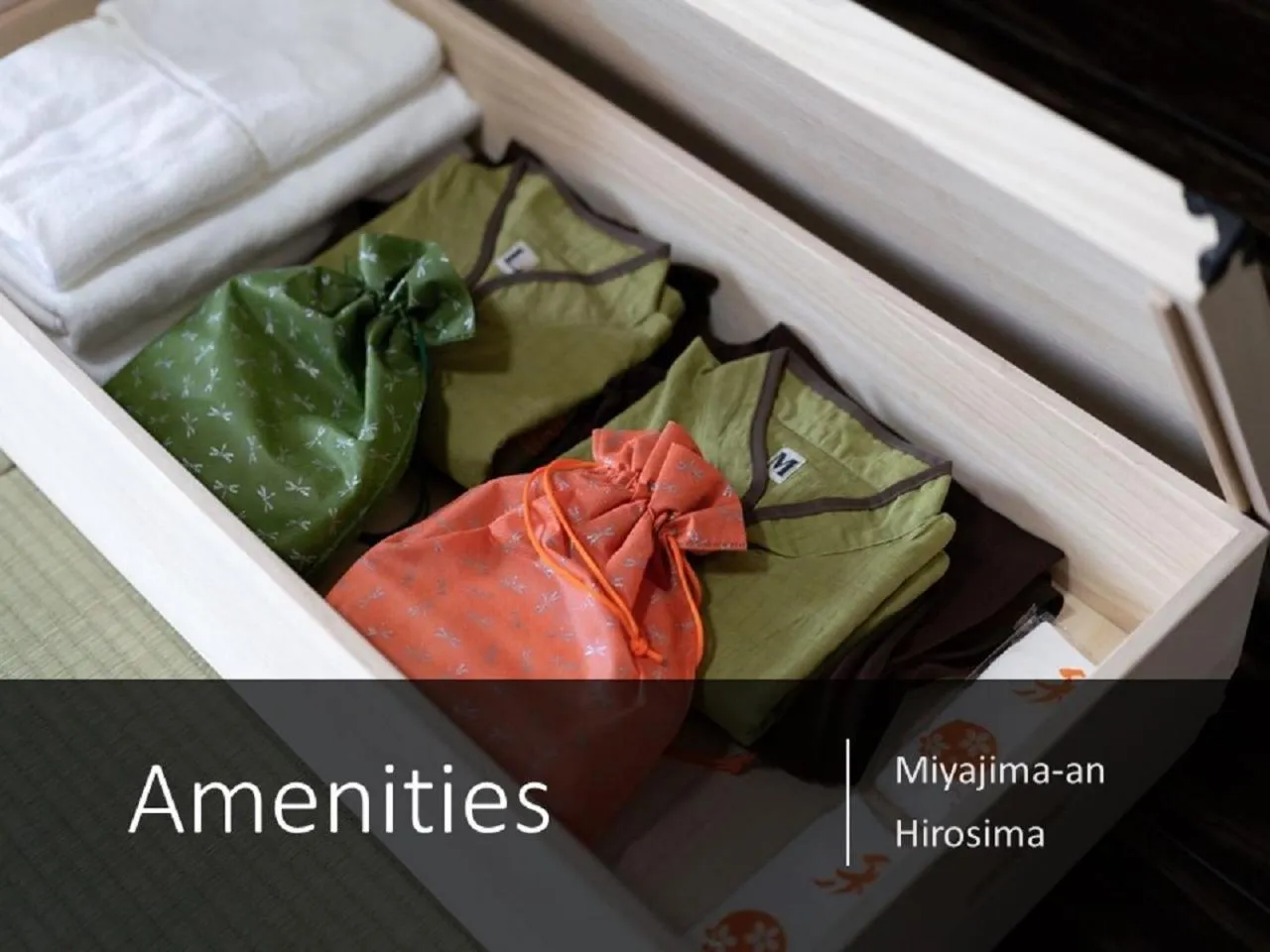 Area and facilities in Ryokan with natural hot springs and okonomiyaki Miyajima-an Hiroshima