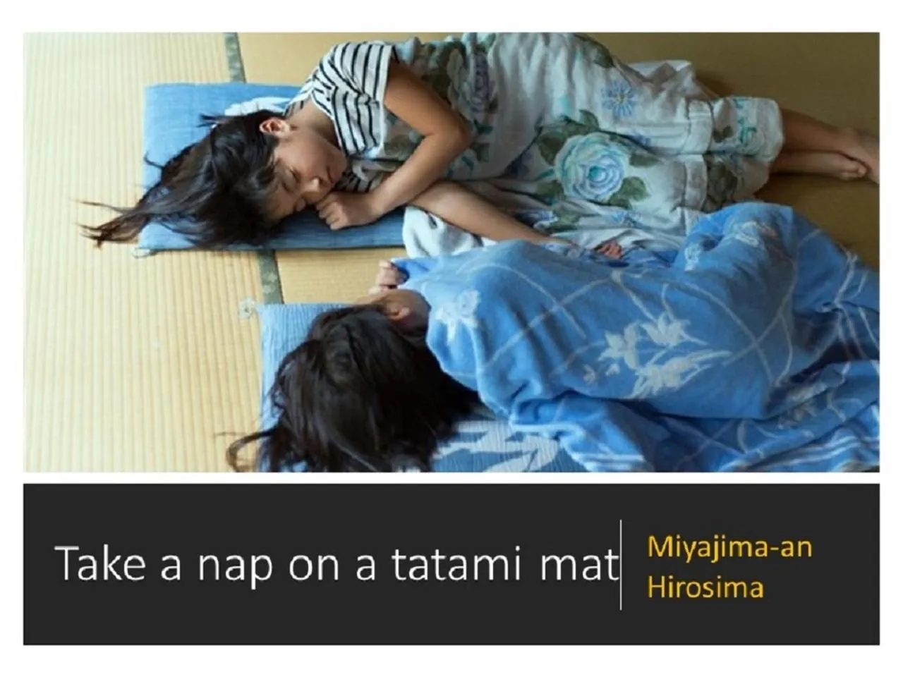 People in Ryokan with natural hot springs and okonomiyaki Miyajima-an Hiroshima