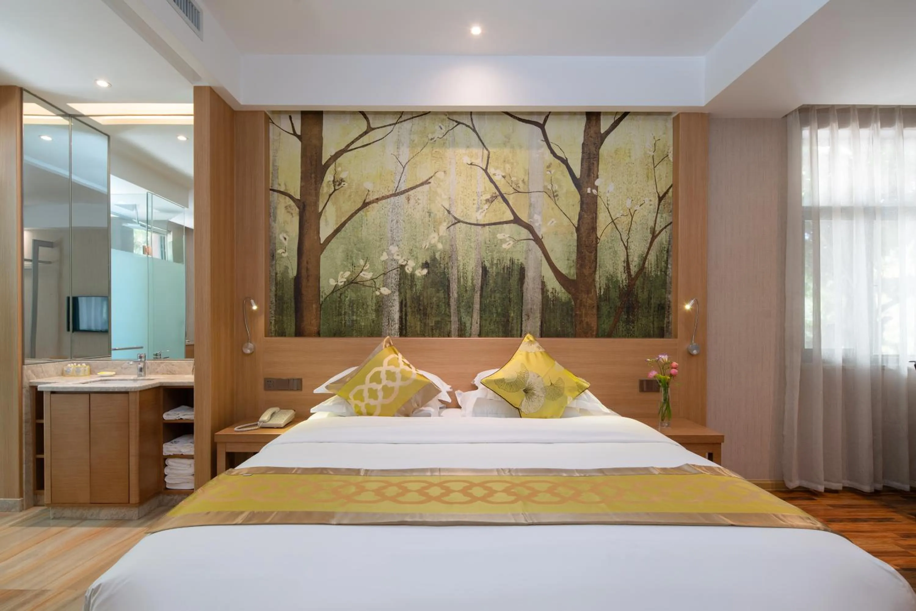 Bed in Yun'an Huidu Hotel