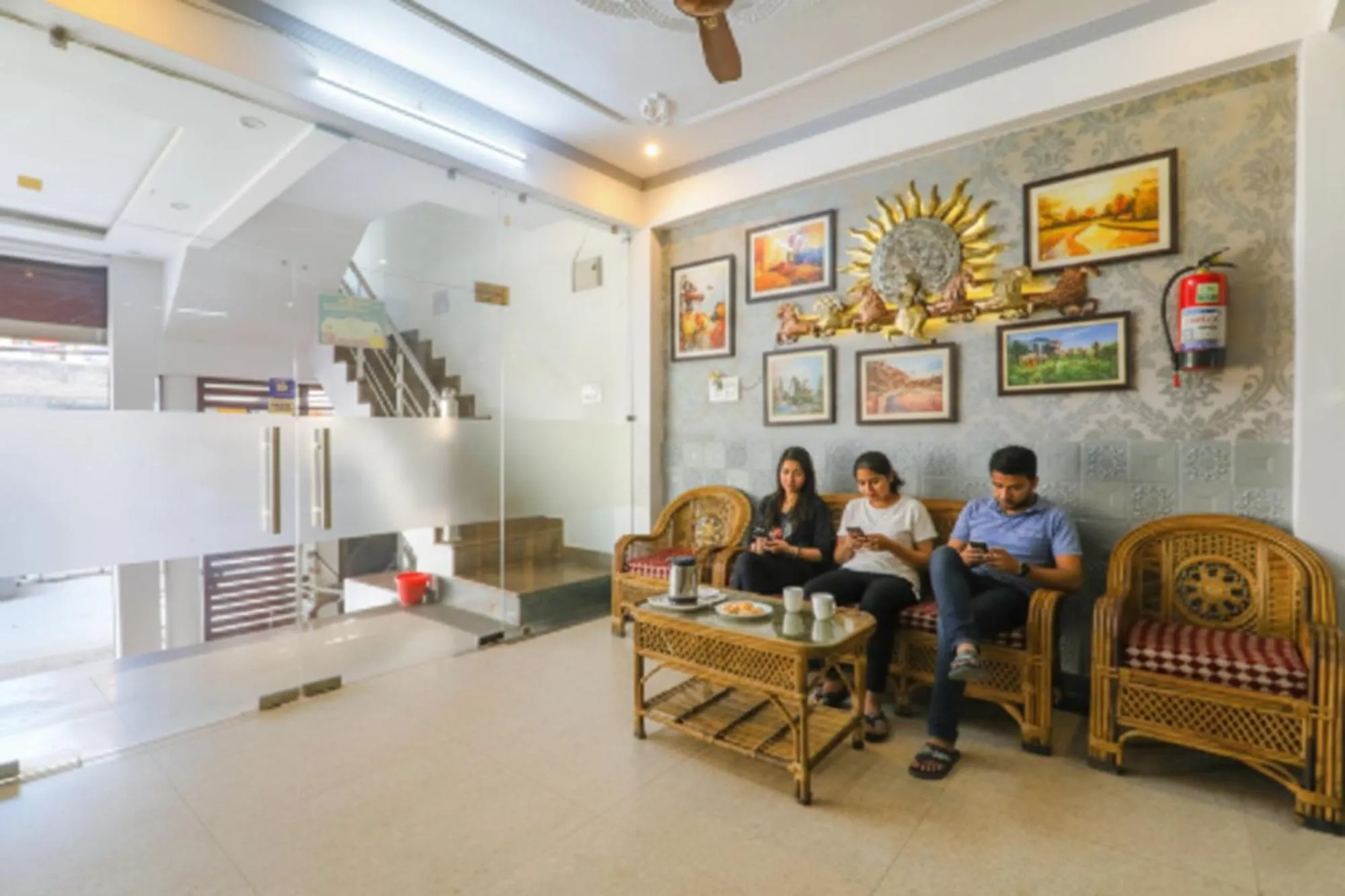 Seating area in FabHotel Triveni