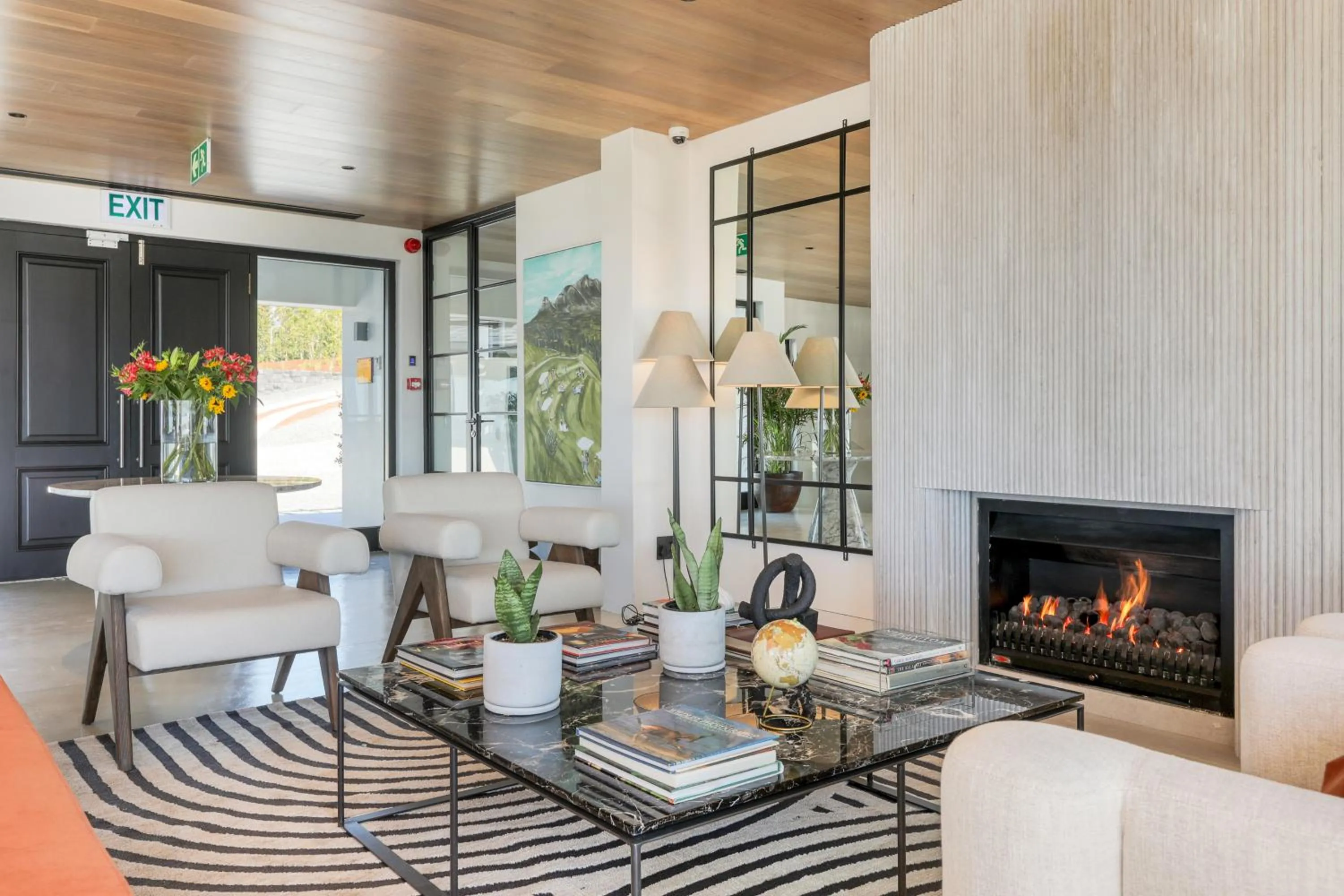 fireplace in Villa Lion View Private Luxury Retreat