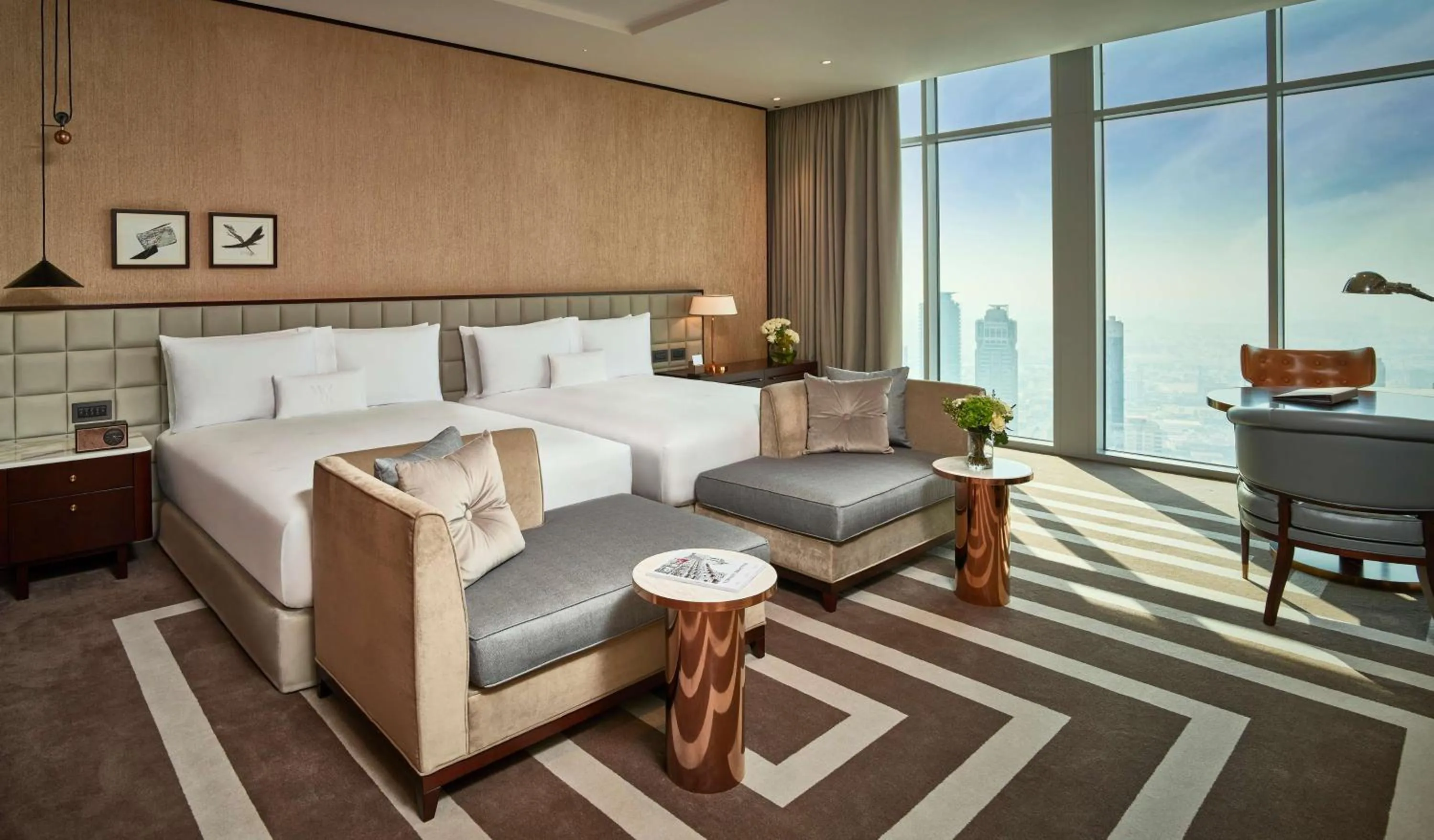 Living room, Bed in Waldorf Astoria Dubai International Financial Centre