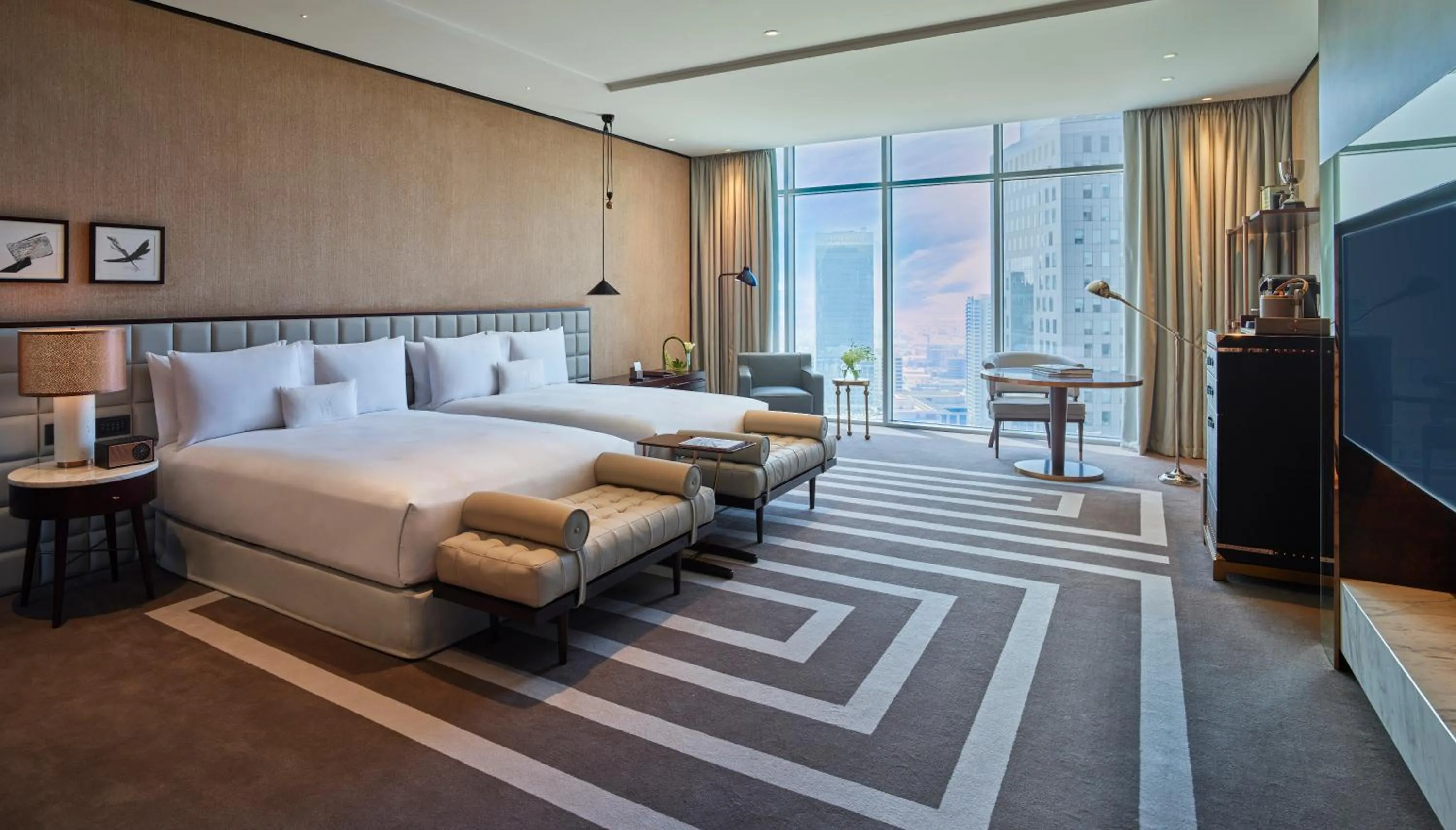 Bed in Waldorf Astoria Dubai International Financial Centre