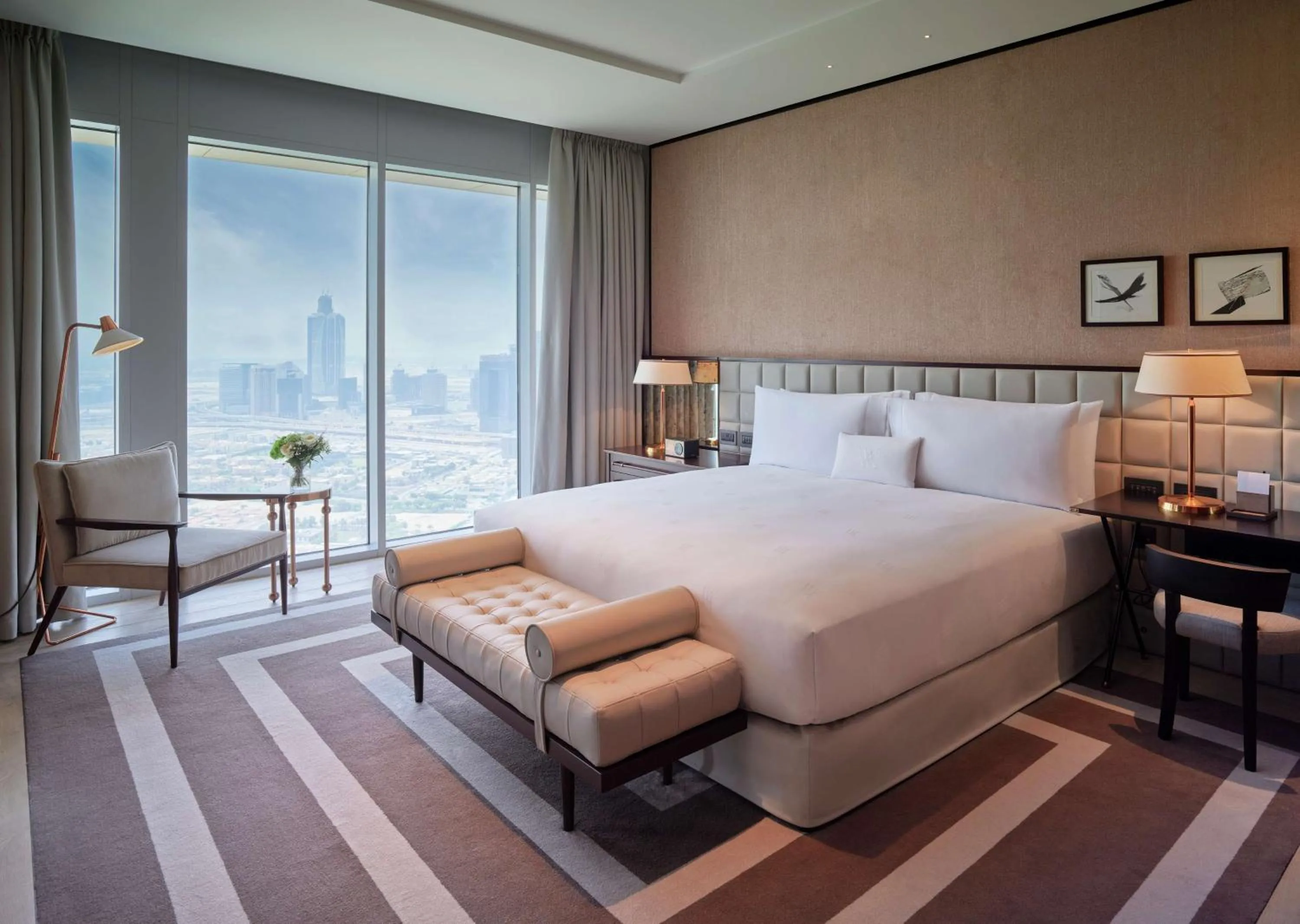Bed in Waldorf Astoria Dubai International Financial Centre