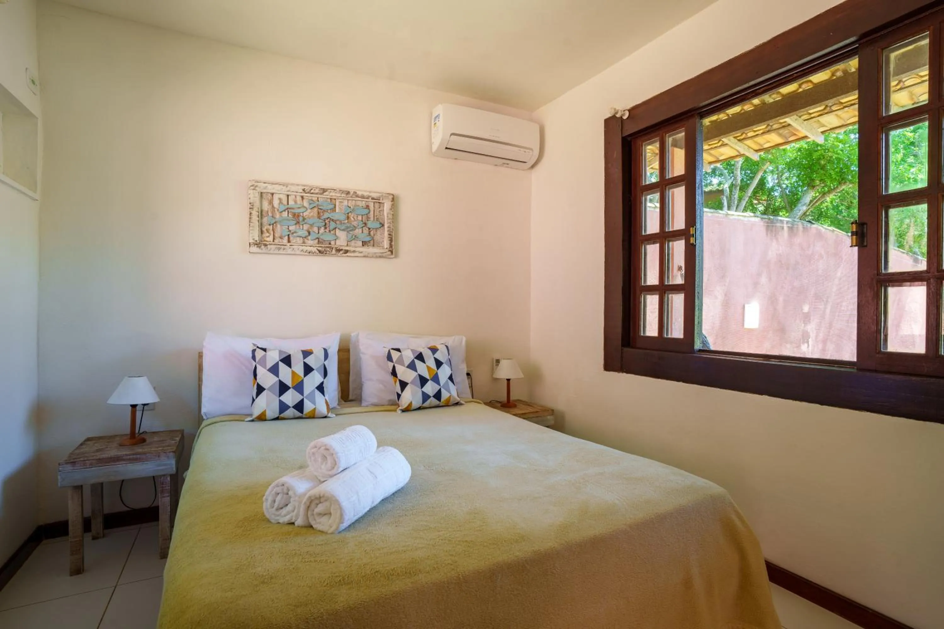 Bed in Pousada Casa Cactus Praia da Tartaruga Búzios