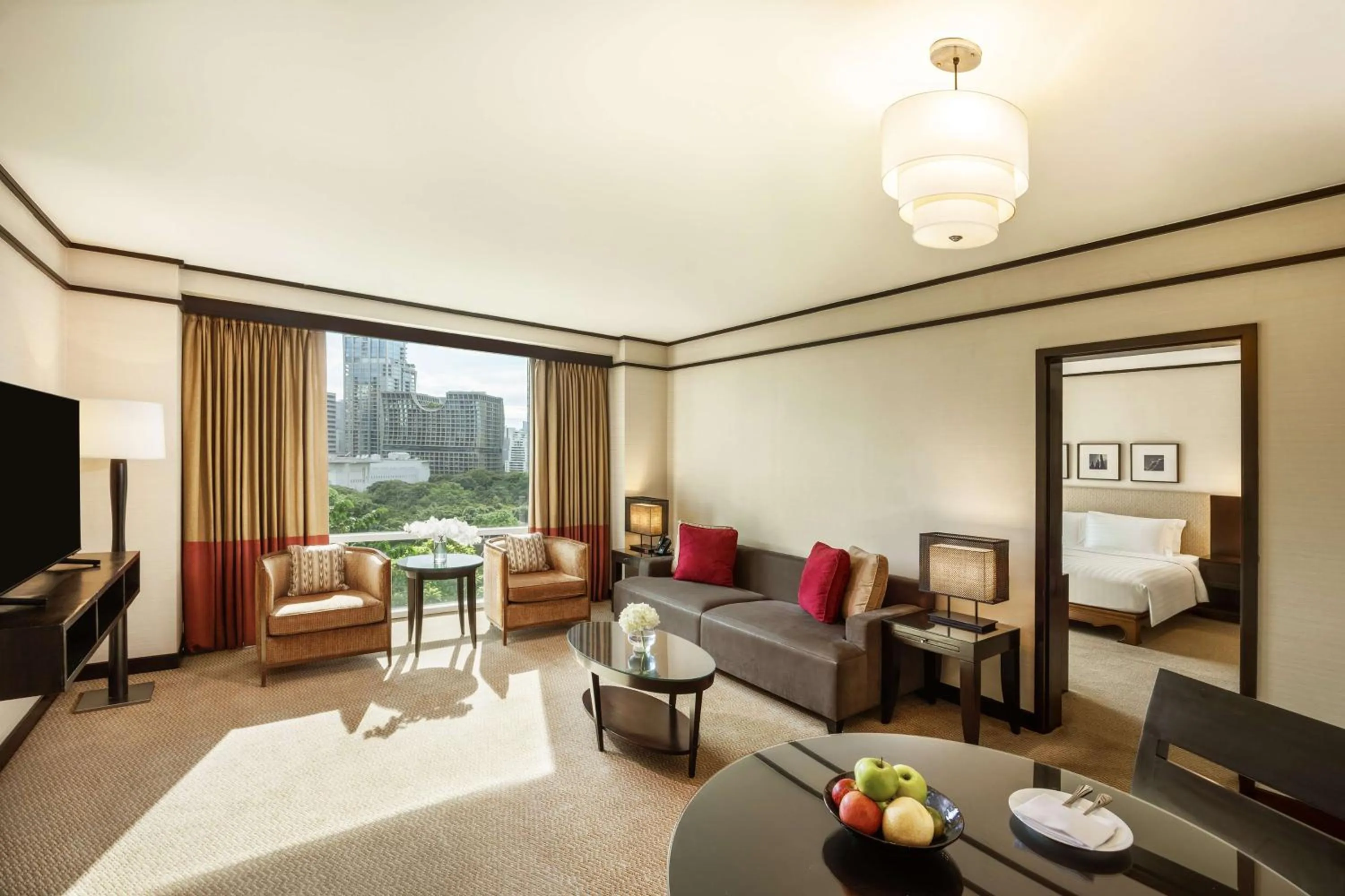 Living room in Conrad Bangkok Residences