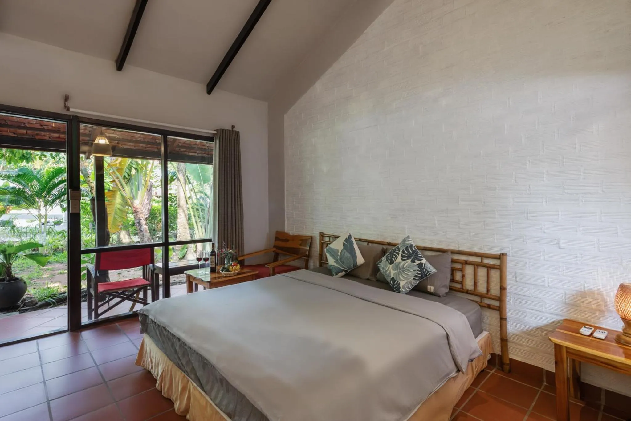 View (from property/room), Bed in An Nhien Retreat Phu Quoc with Yoga Daily & Beach access