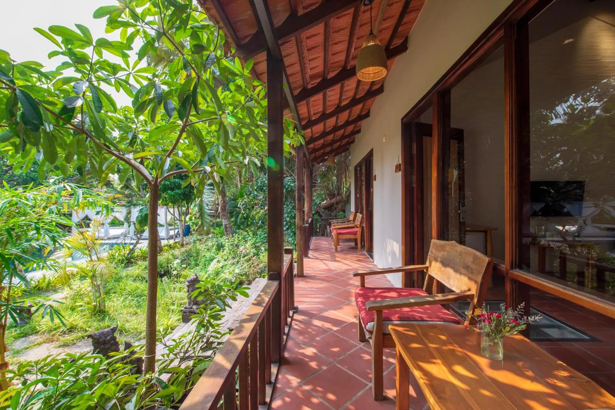 Balcony/Terrace in An Nhien Retreat Phu Quoc with Yoga Daily & Beach access