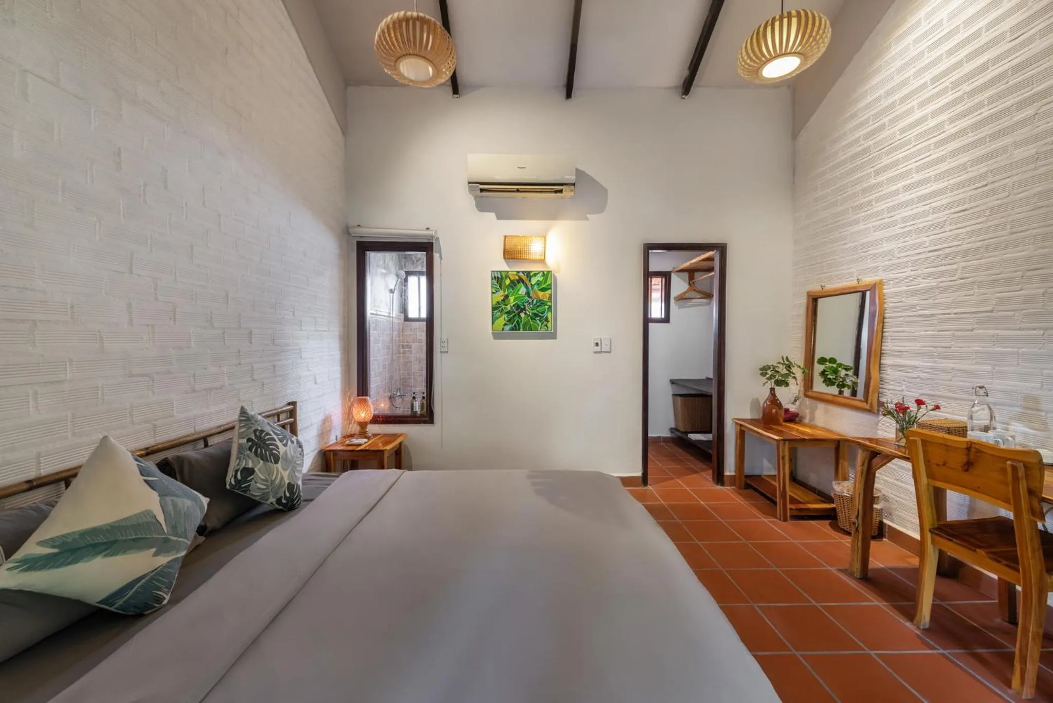 Bed in An Nhien Retreat Phu Quoc with Yoga Daily & Beach access