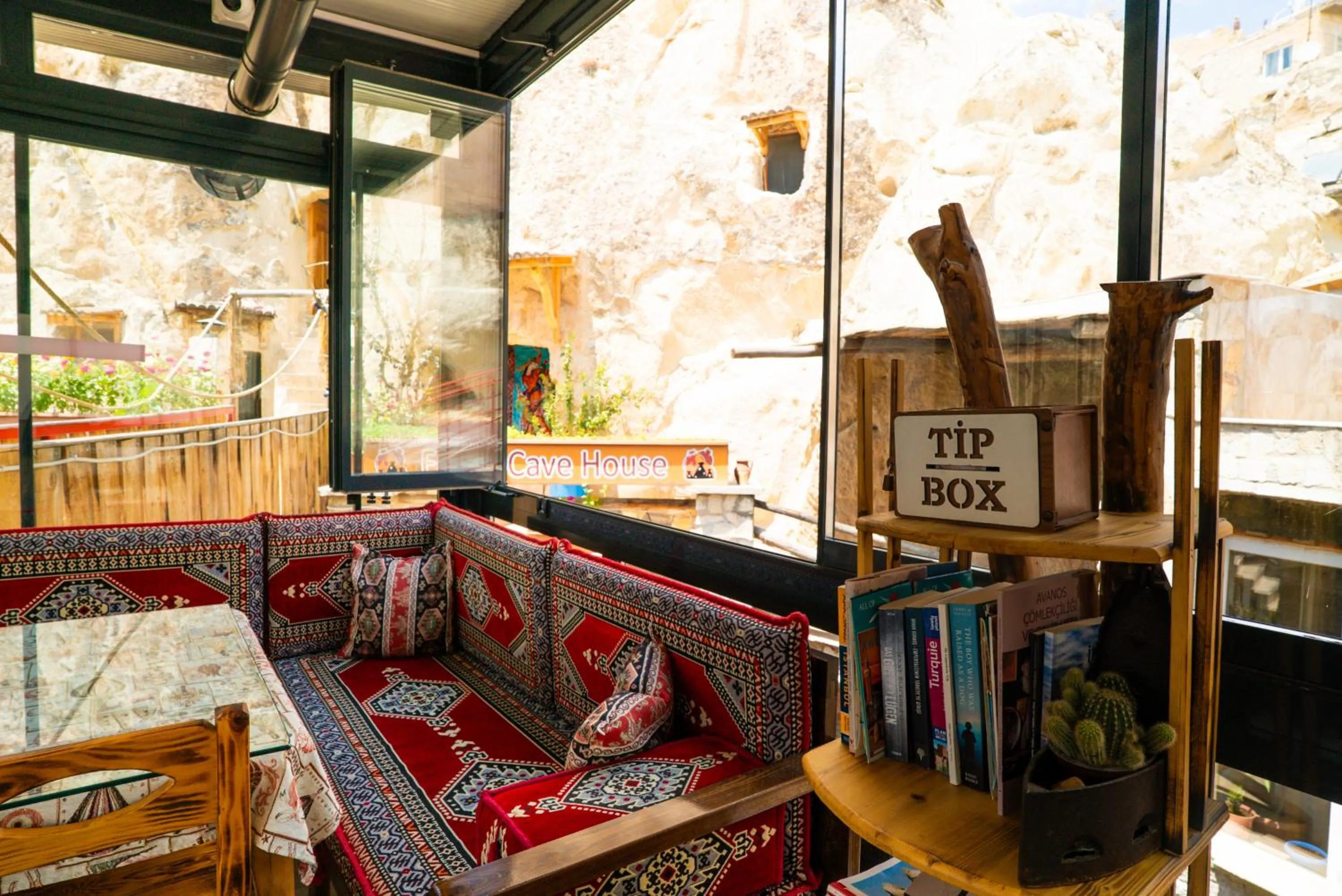 Balcony/Terrace in Cappadocia Ennar Cave Swimming Pool Hot & SPA