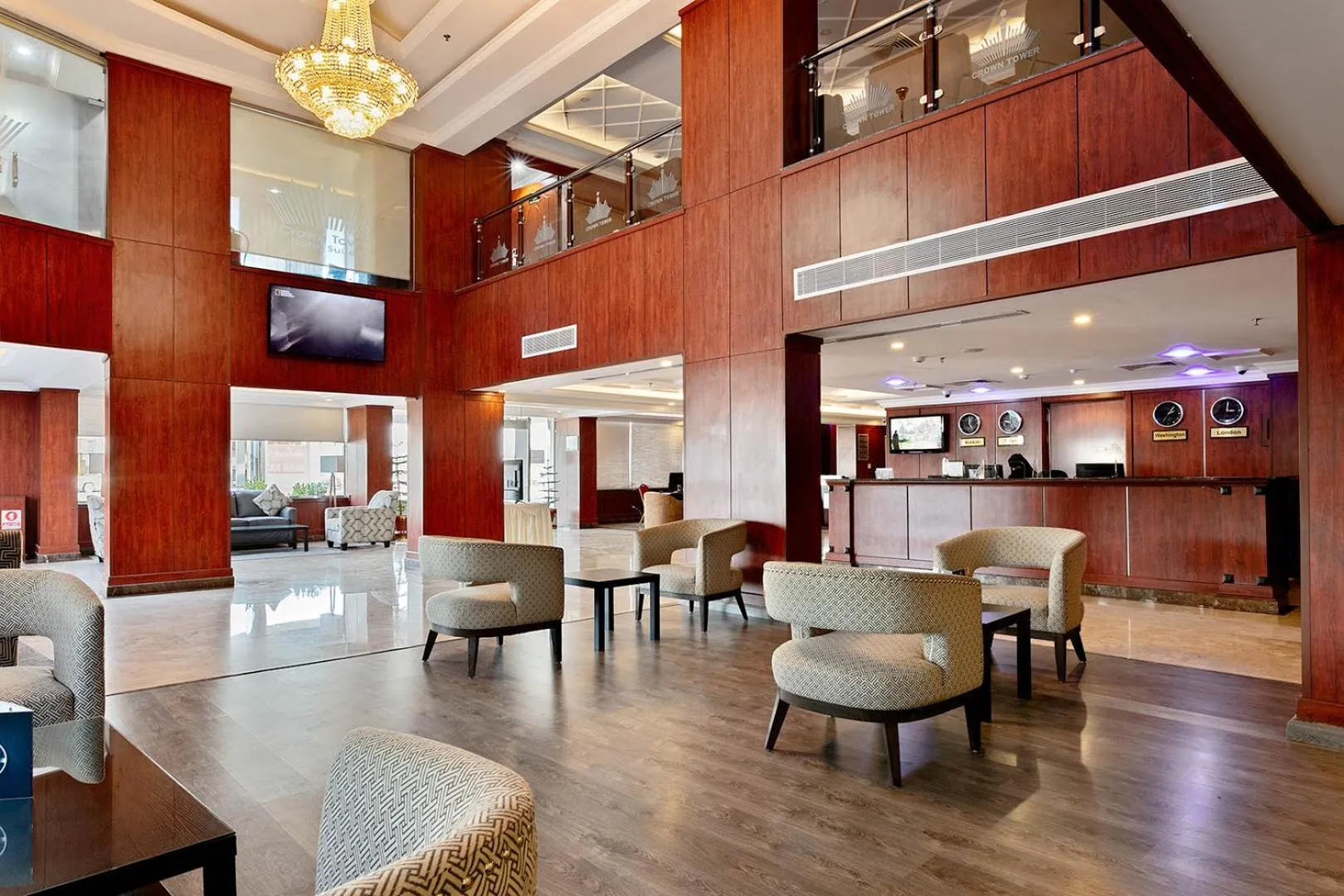 Lobby or reception in Crown Tower Hotel