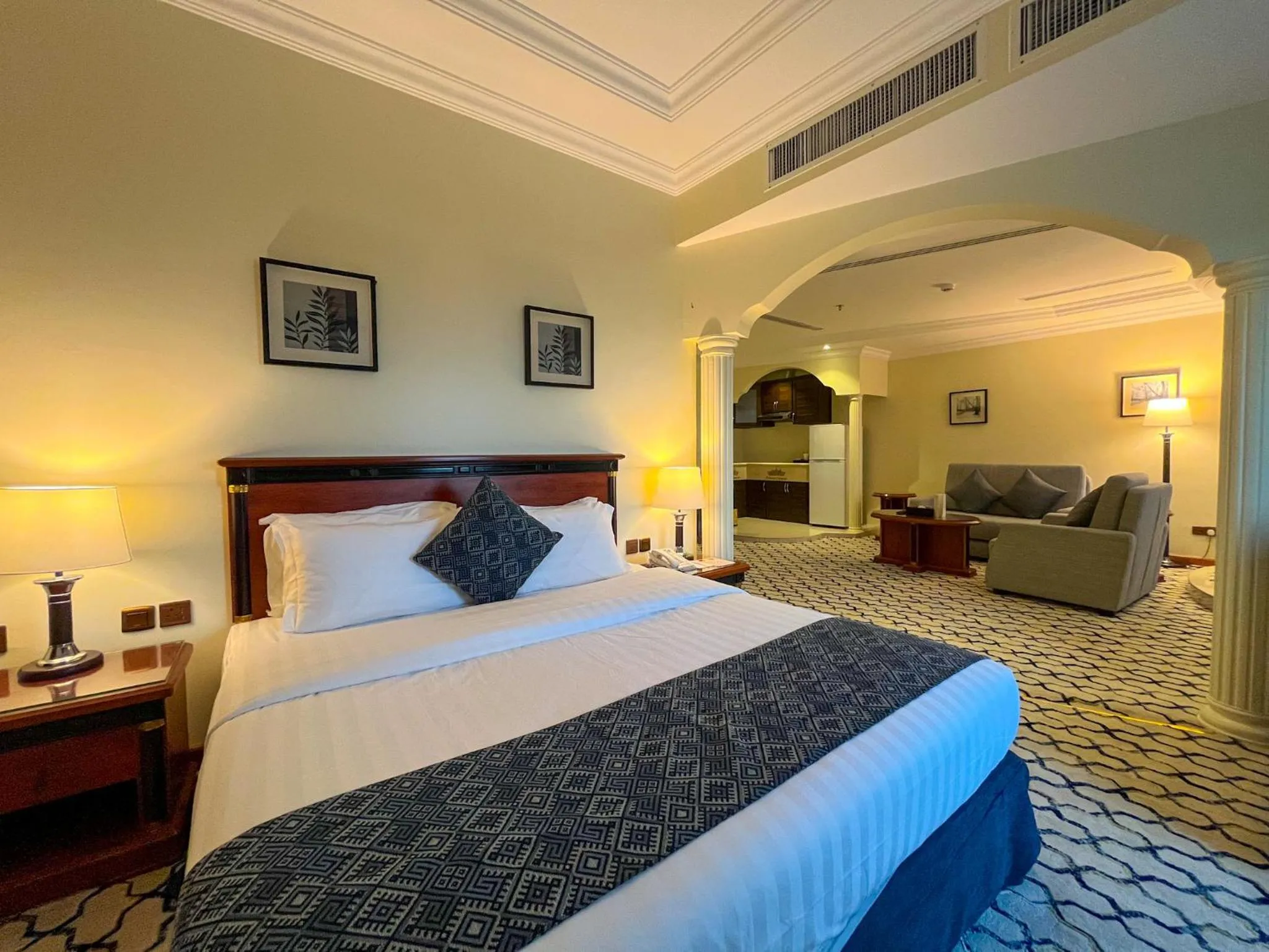 Bed in Crown Tower Hotel