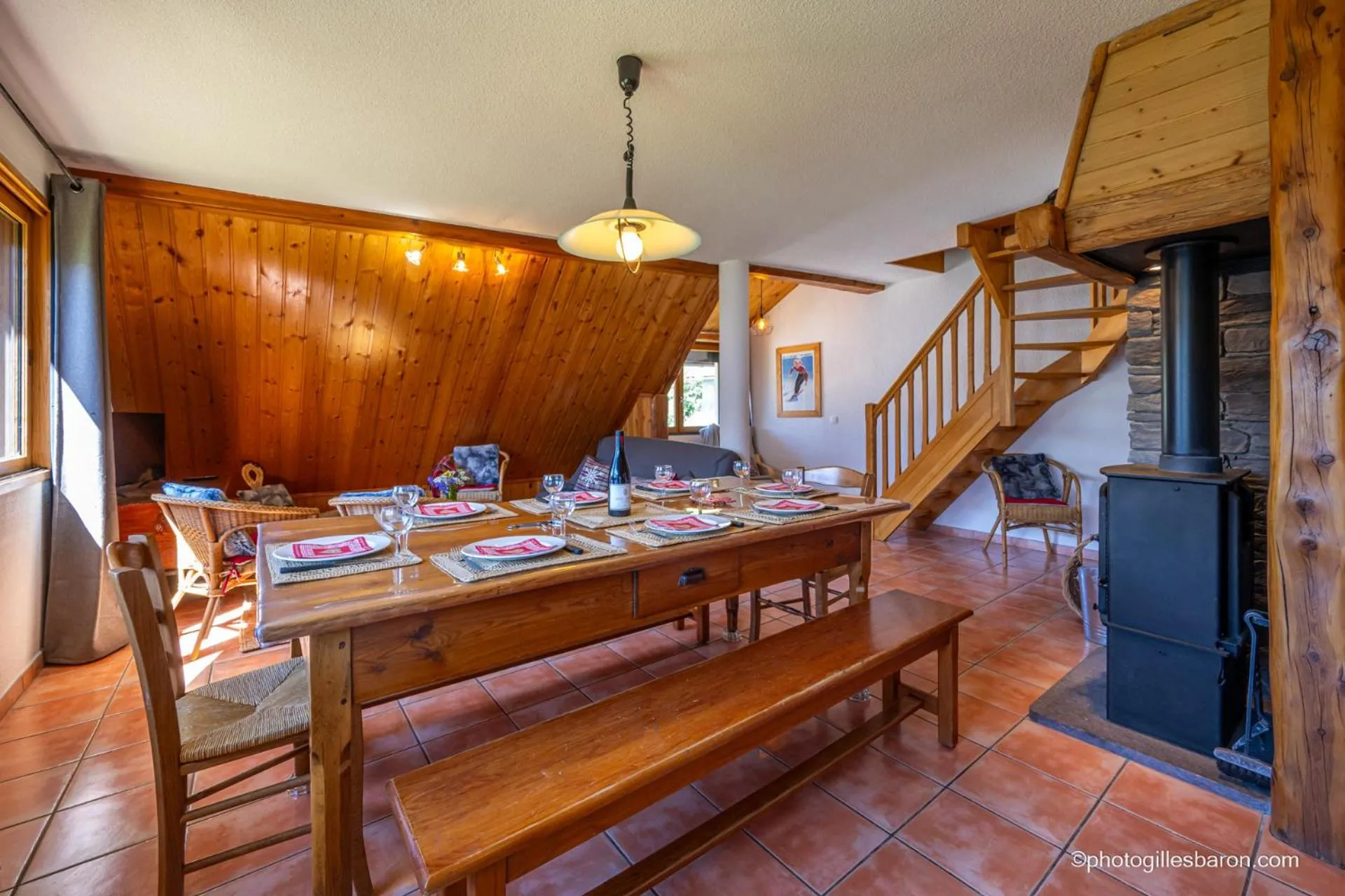 Living room in Chalet la Forestière