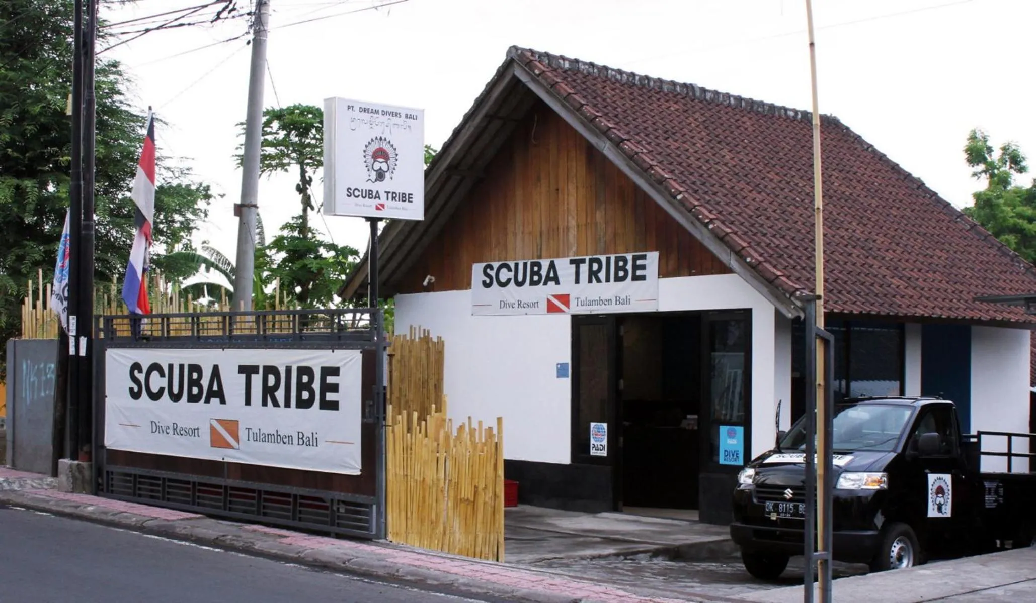 Facade/entrance in Scuba Tribe Bali dive-resort