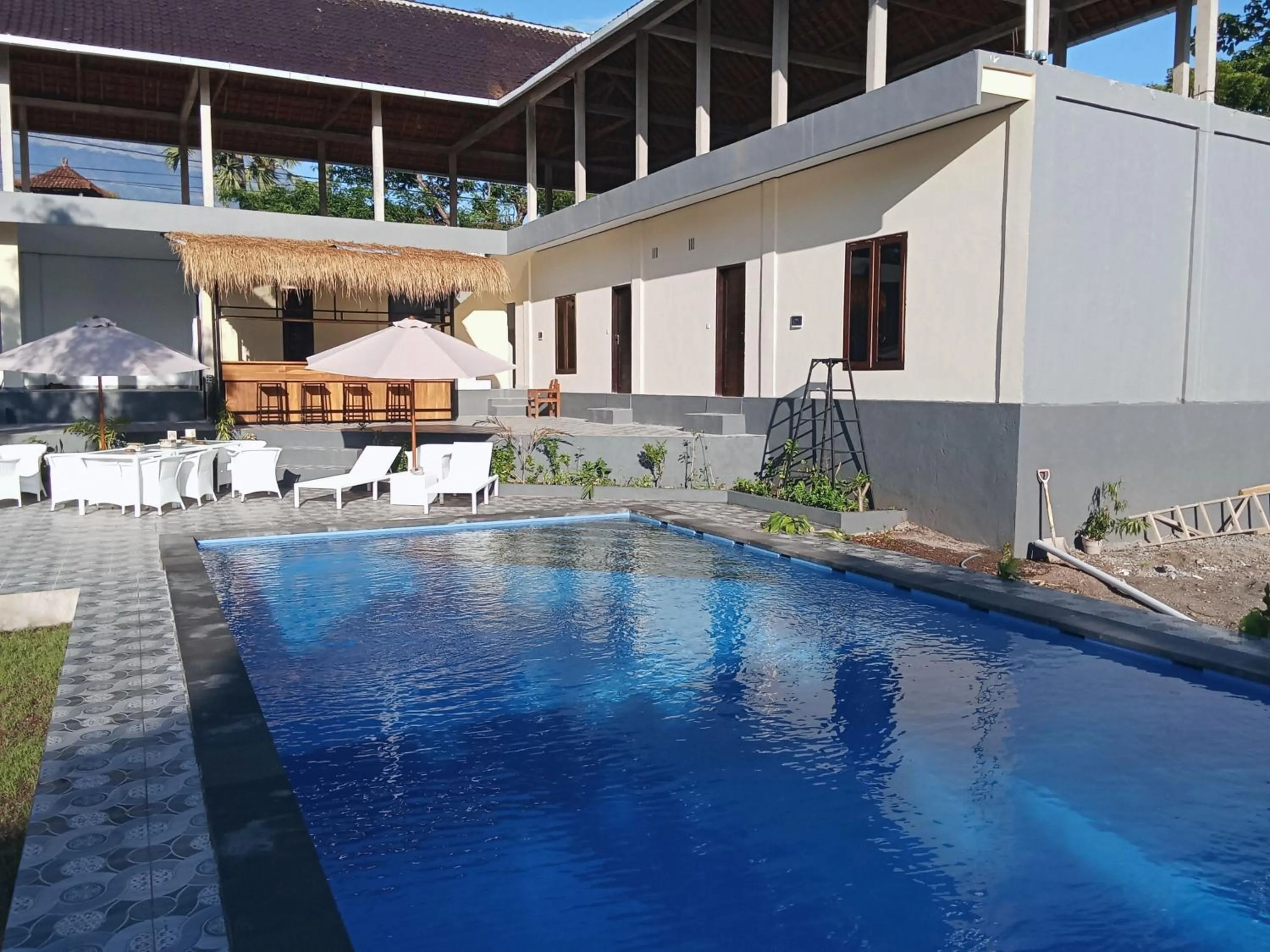 Pool view in Scuba Tribe Bali dive-resort