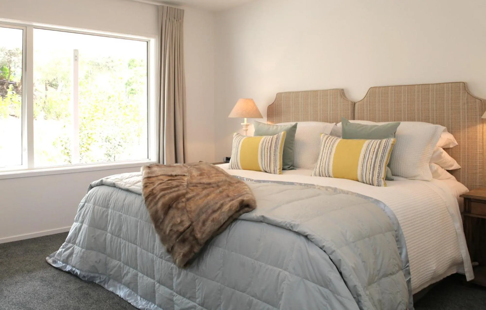 Bed in Treghan Luxury Lodge