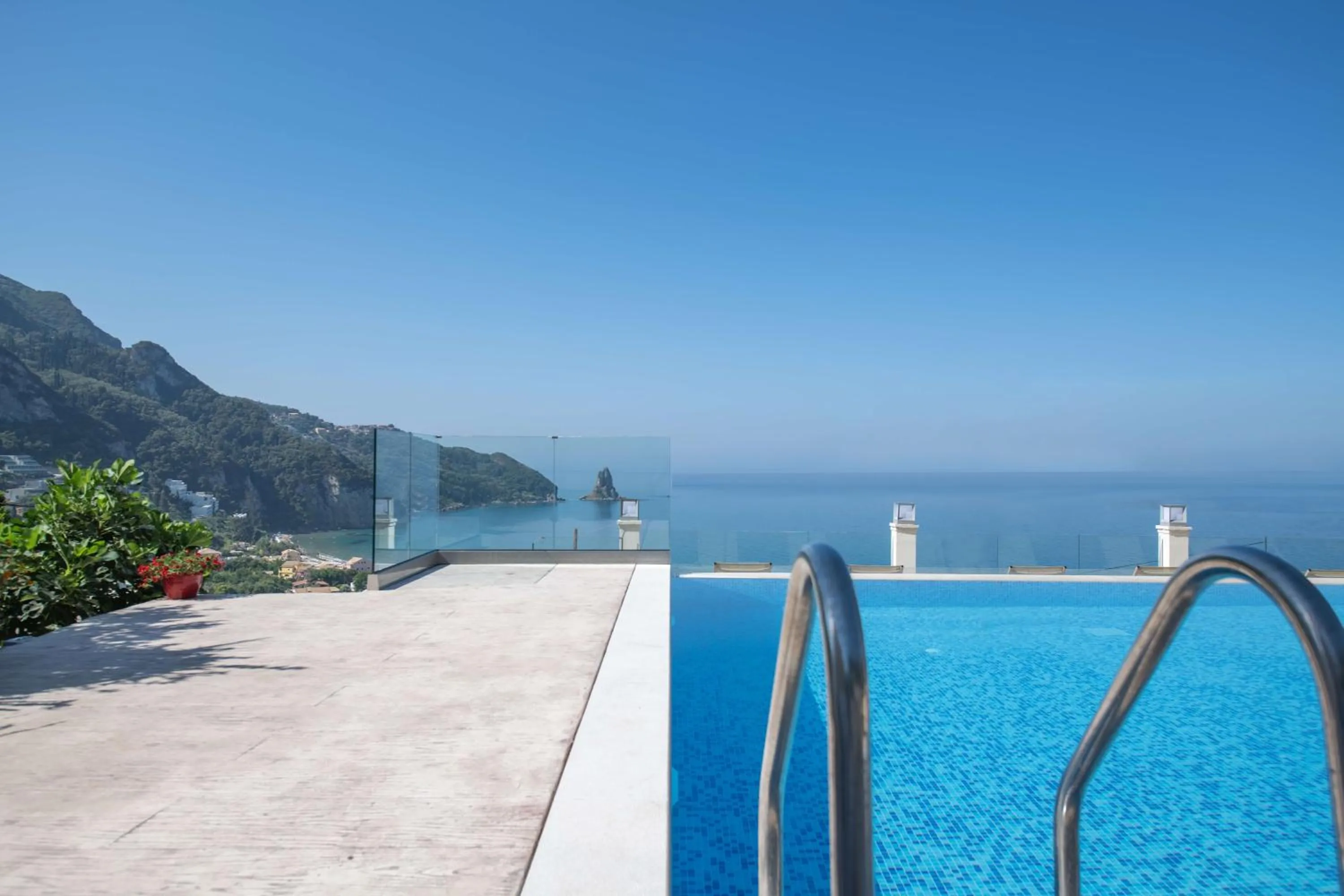 Pool view in Mazis Apartments