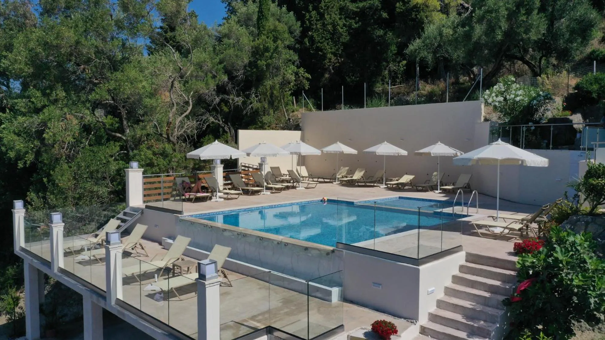 Pool view in Mazis Apartments