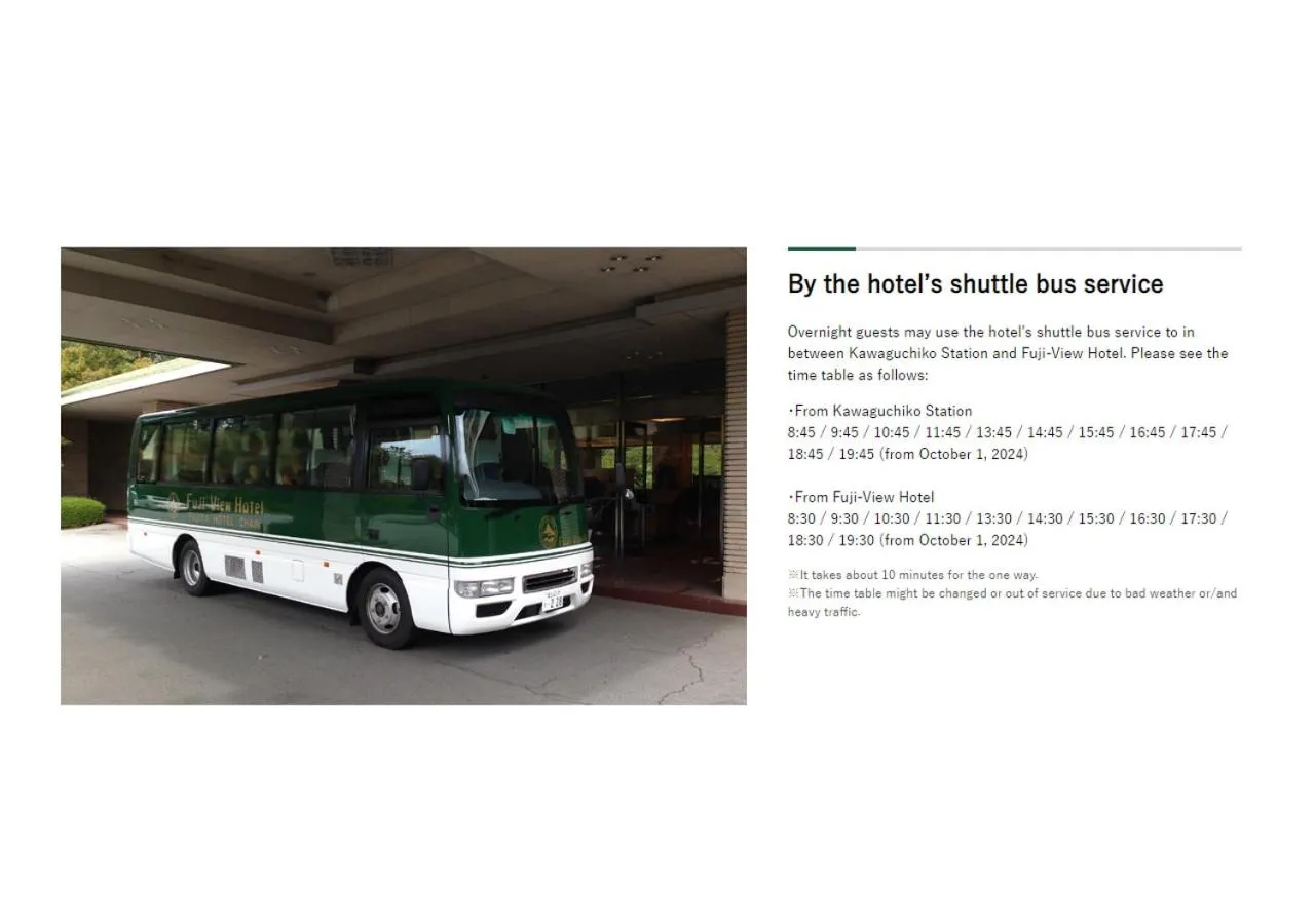 shuttle in Fuji View Hotel