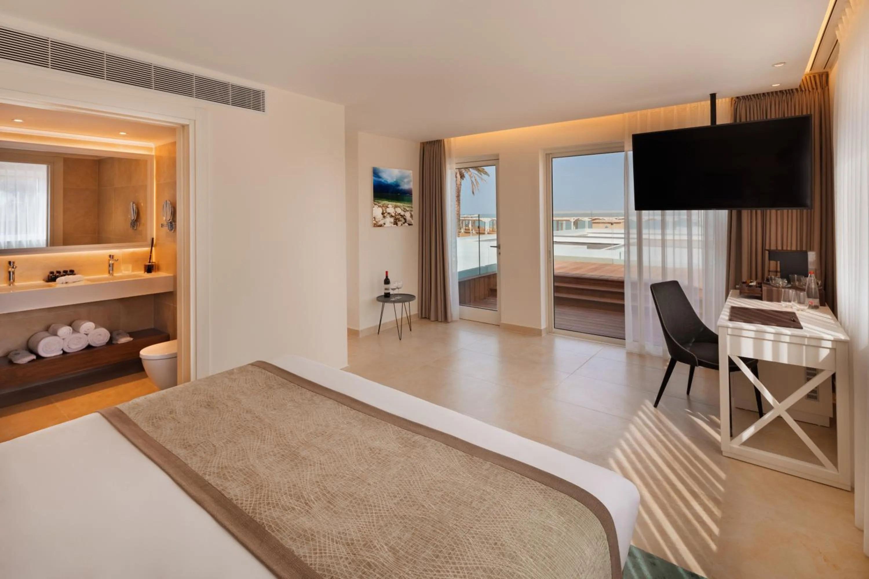 Bedroom, Bed in Herbert Samuel Milos Dead Sea