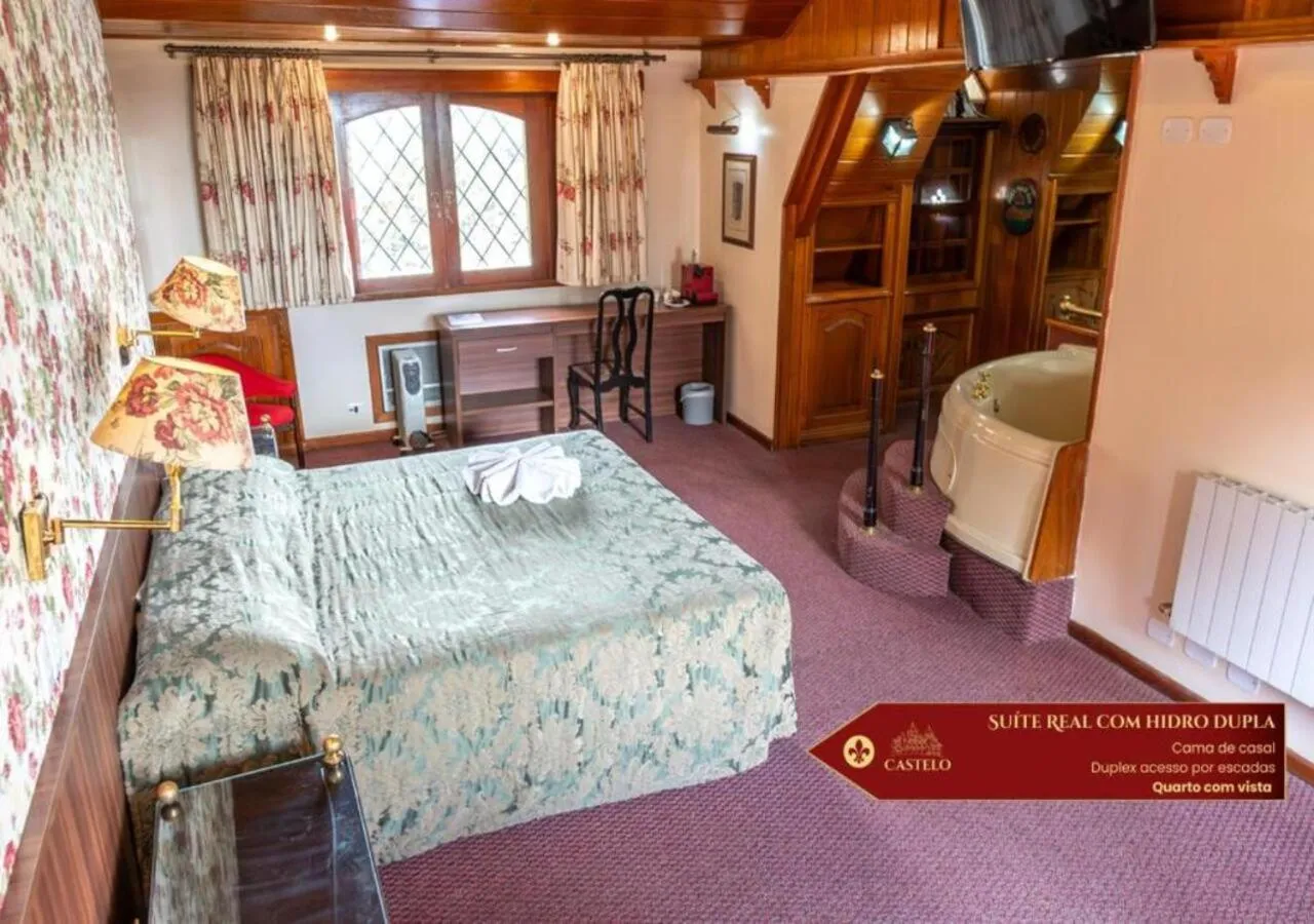 Bedroom, Bed in Hotel Castelo Nacional Inn Campos do Jordão